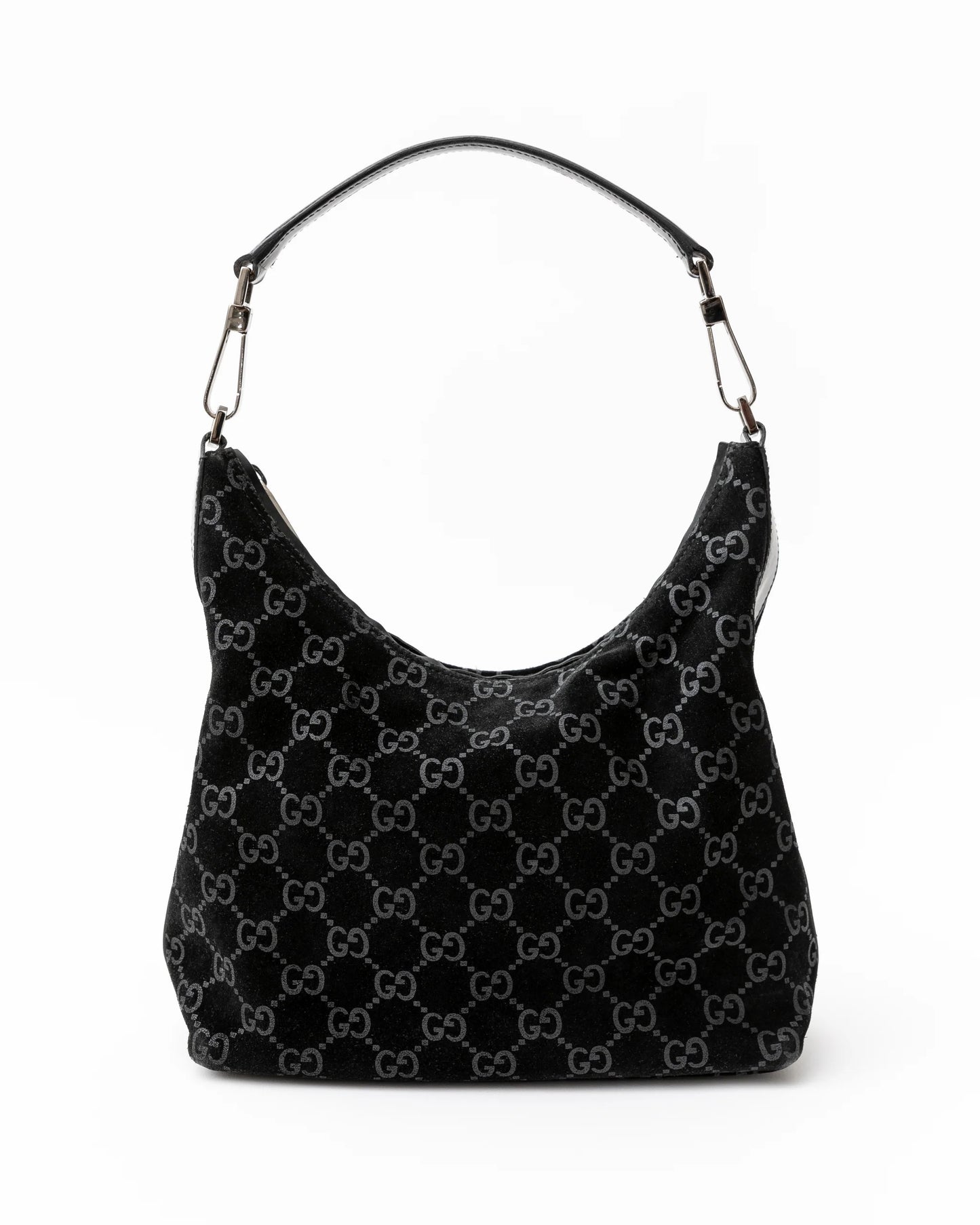 Gucci Suede Monogram Hobo Bag