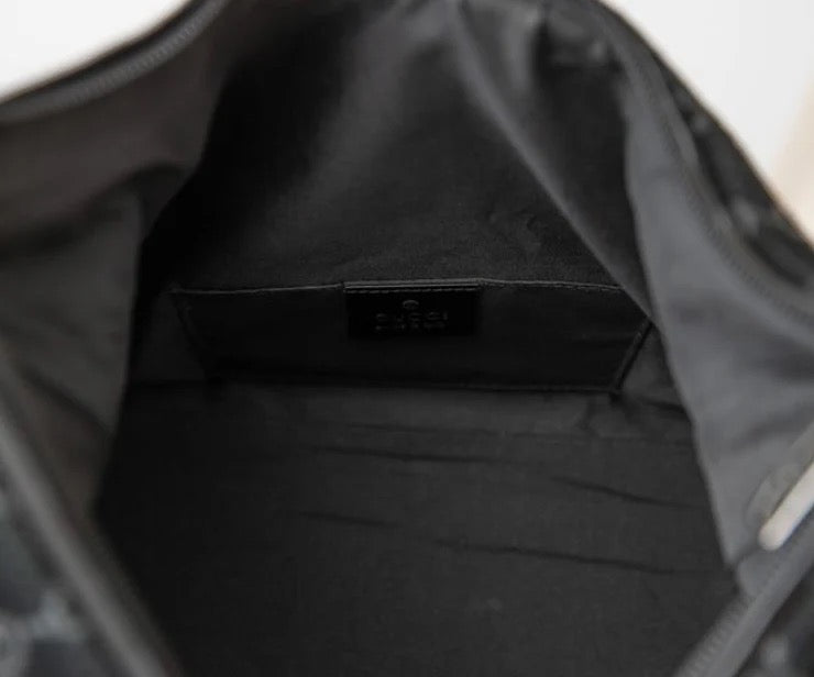 Gucci Suede Monogram Hobo Bag