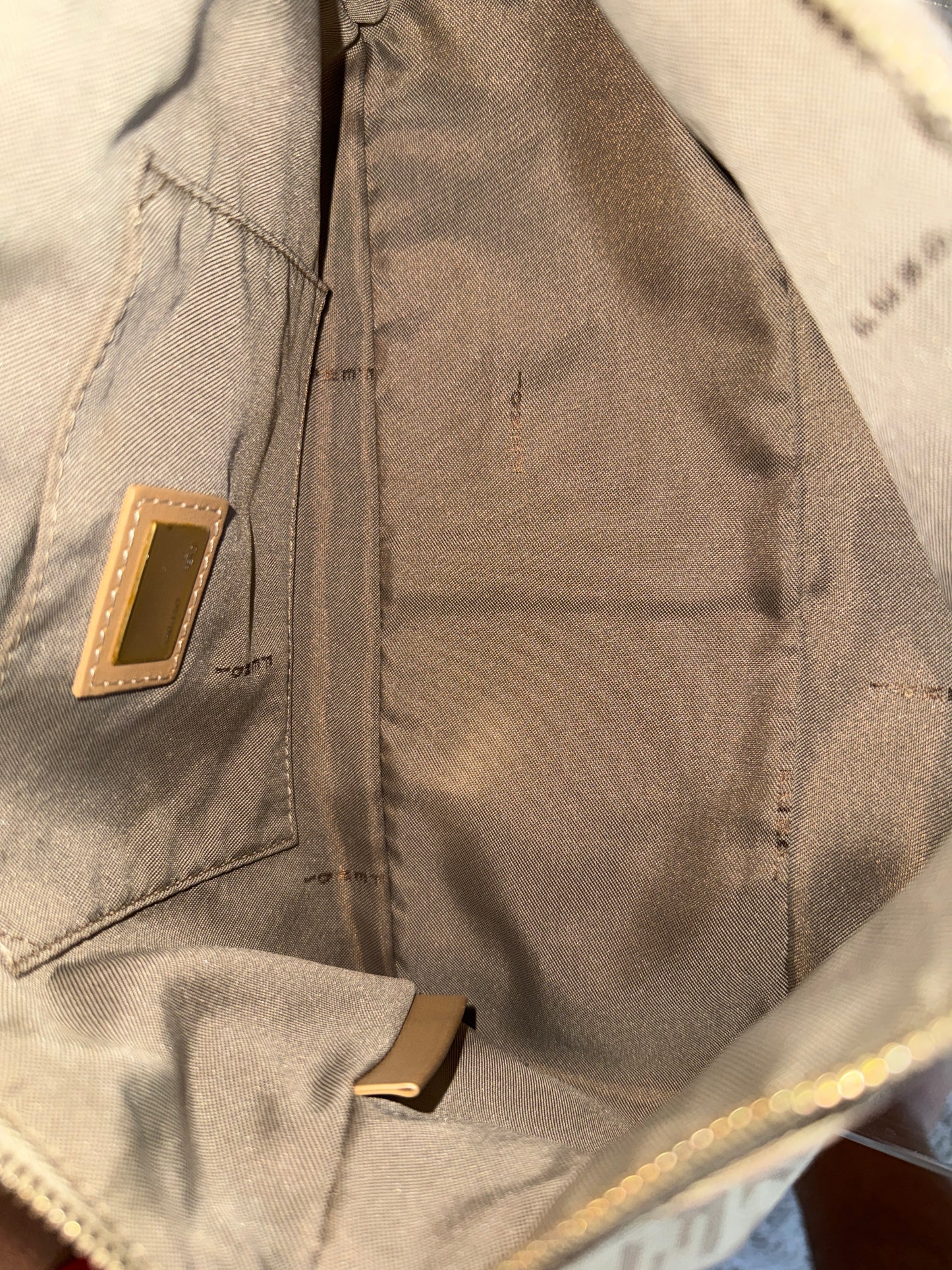 Fendi Zucchino Beige Shoulder Bag