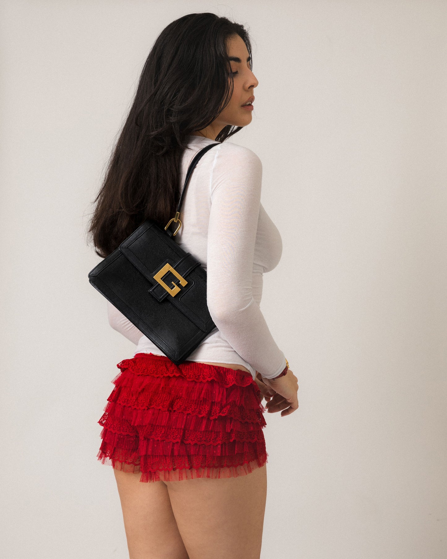Gucci Square G Leather Shoulder Bag