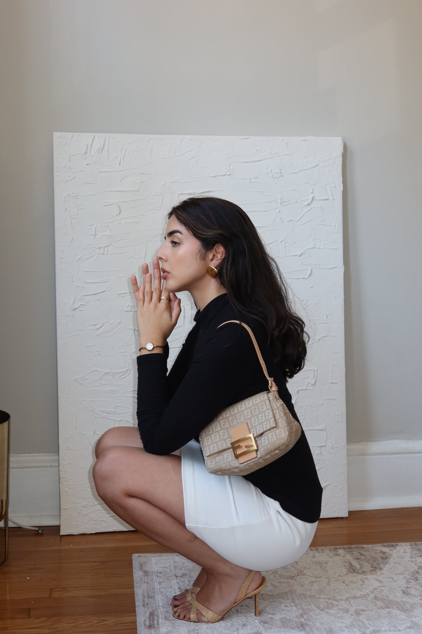 Fendi Zucca Mini Baguette GHW