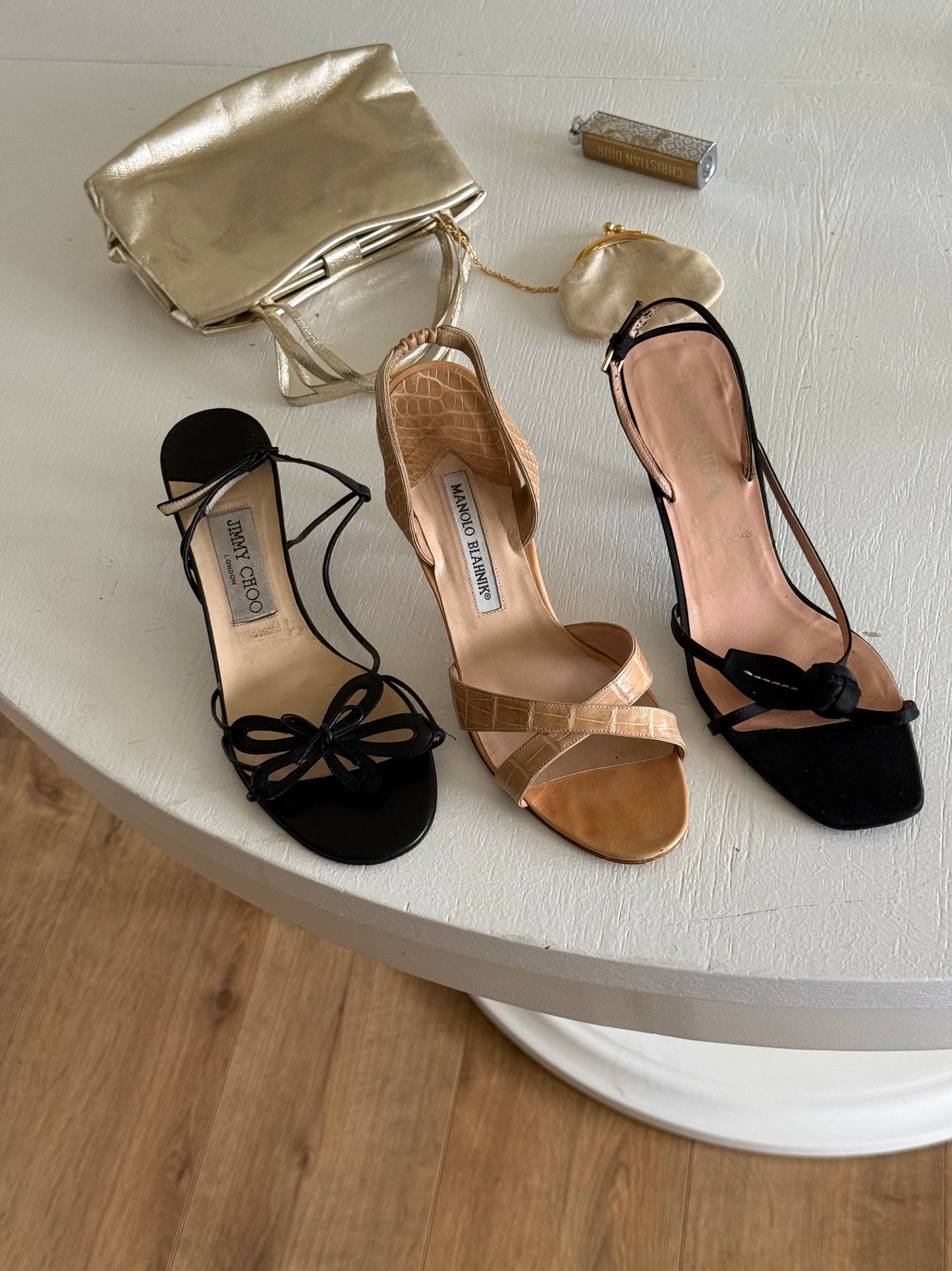 Jimmy Choo Flower Leather Heels (37)