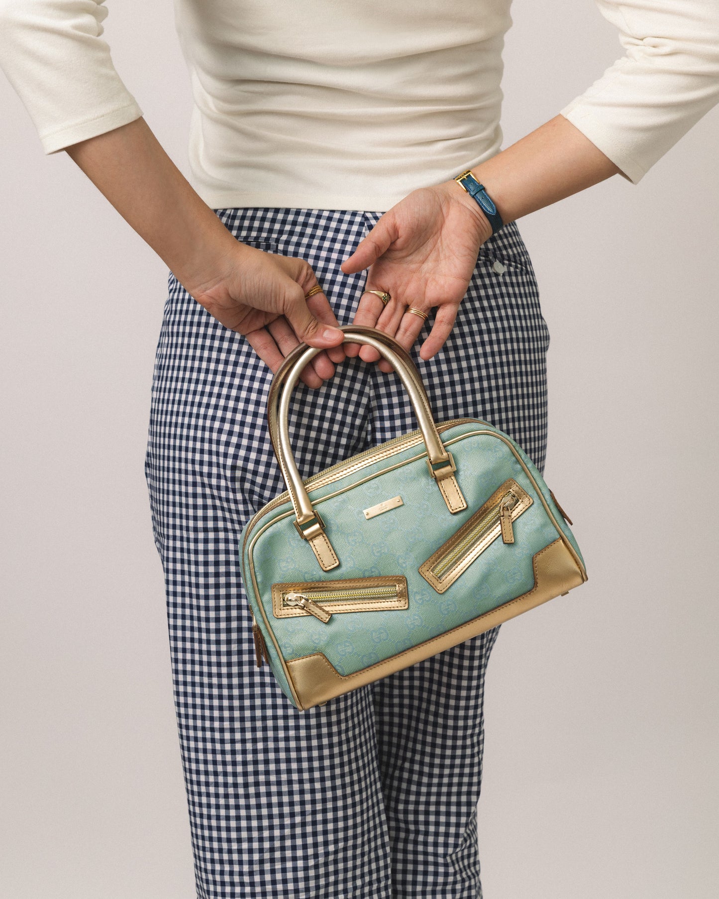 Gucci Monogram Mini Boston Bag