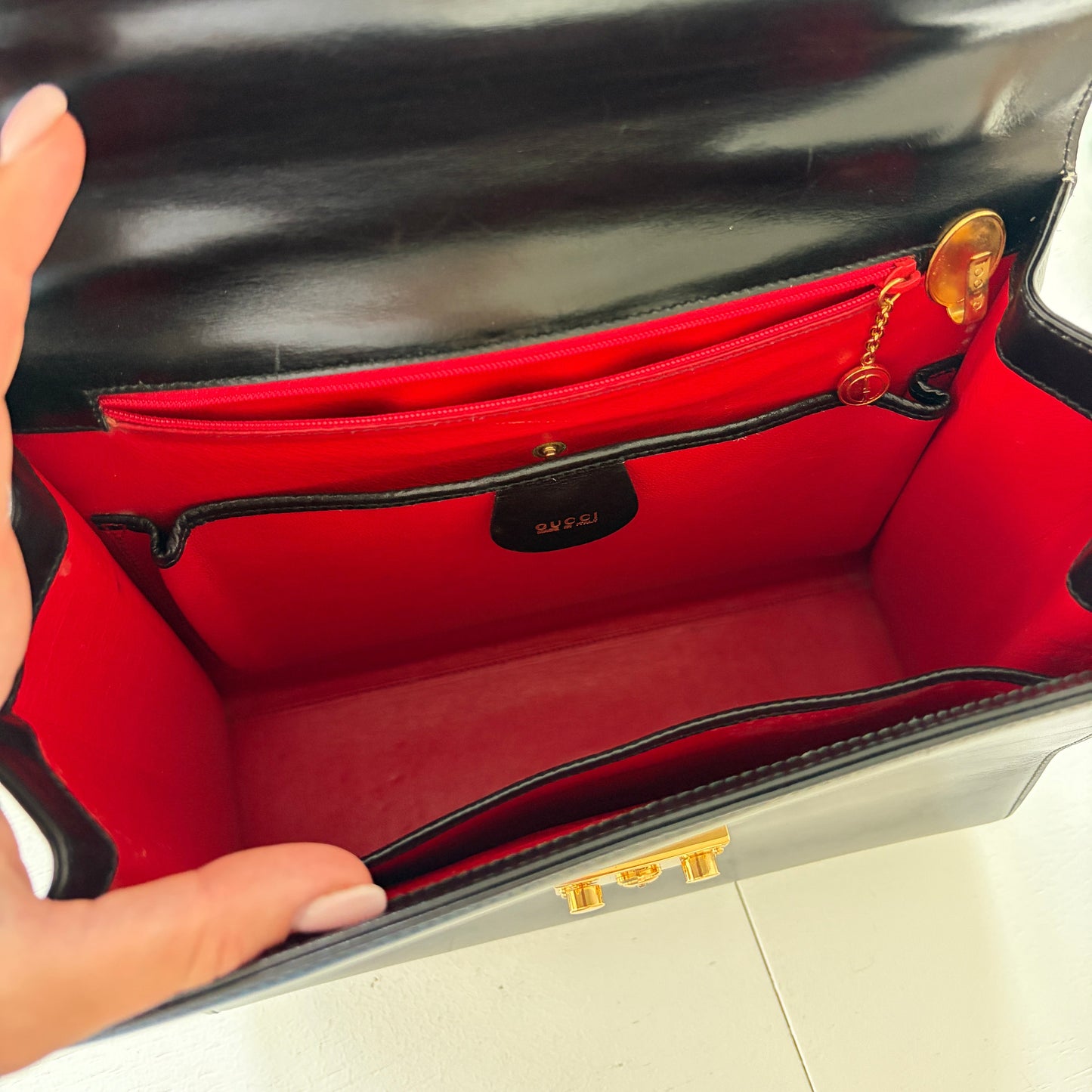 Gucci Black Lady Lock Top Handle Bag