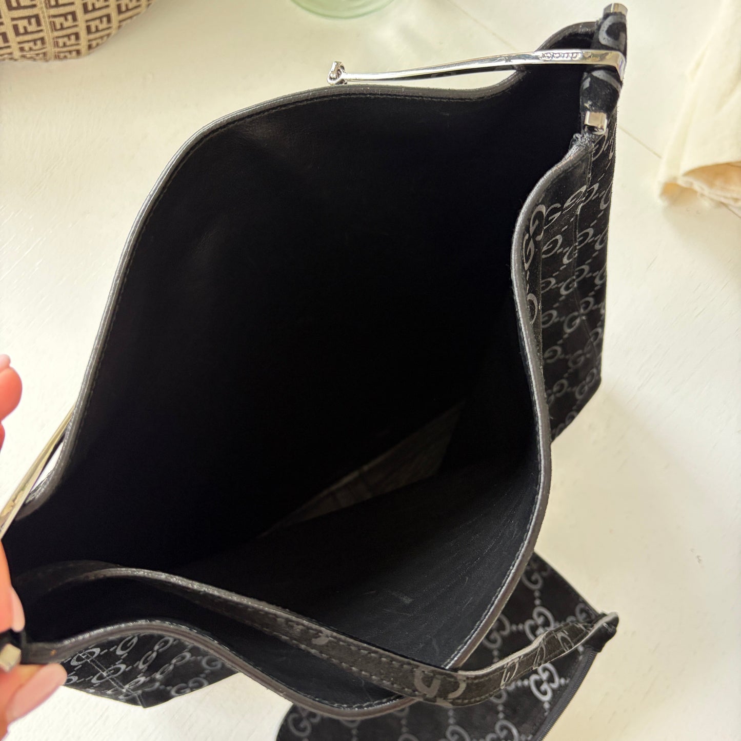 RARE Gucci Tom Ford Slim Horsebit Black Suede Hobo Bag