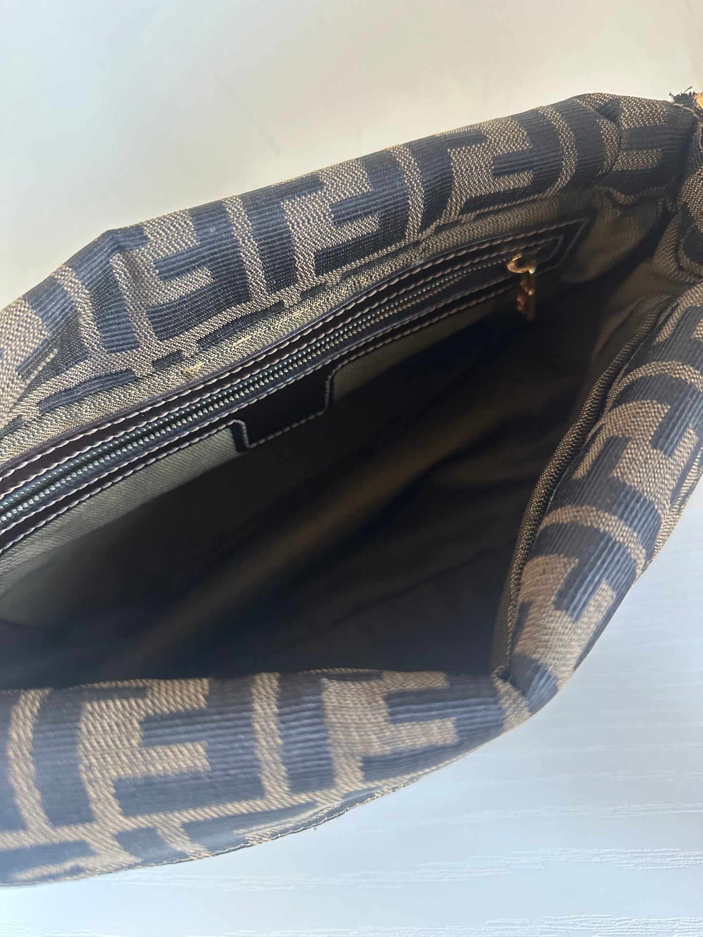 Fendi Zucca Double Flap Baguette GHW