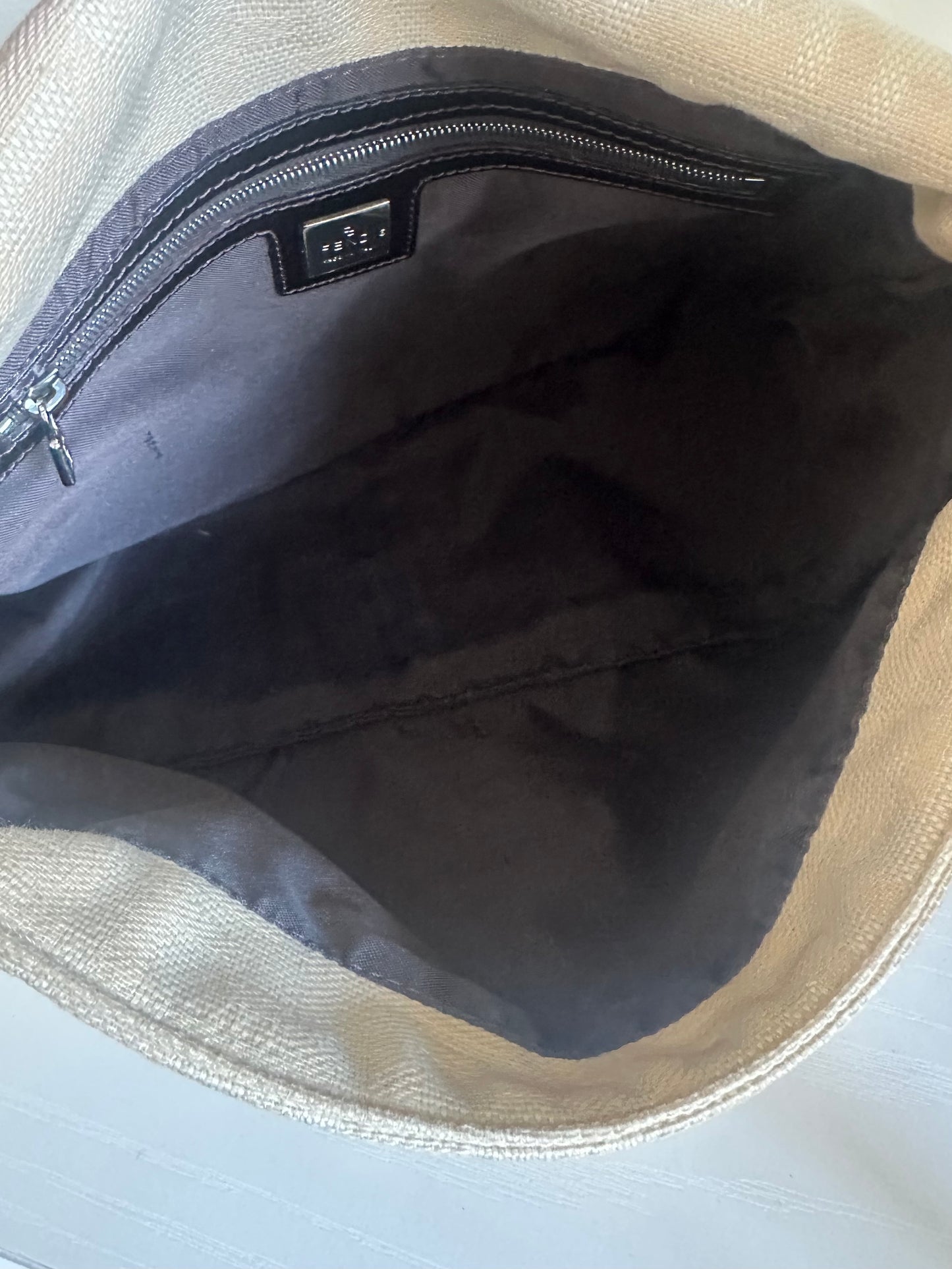 Fendi Zucca Mama Cream Baguette
