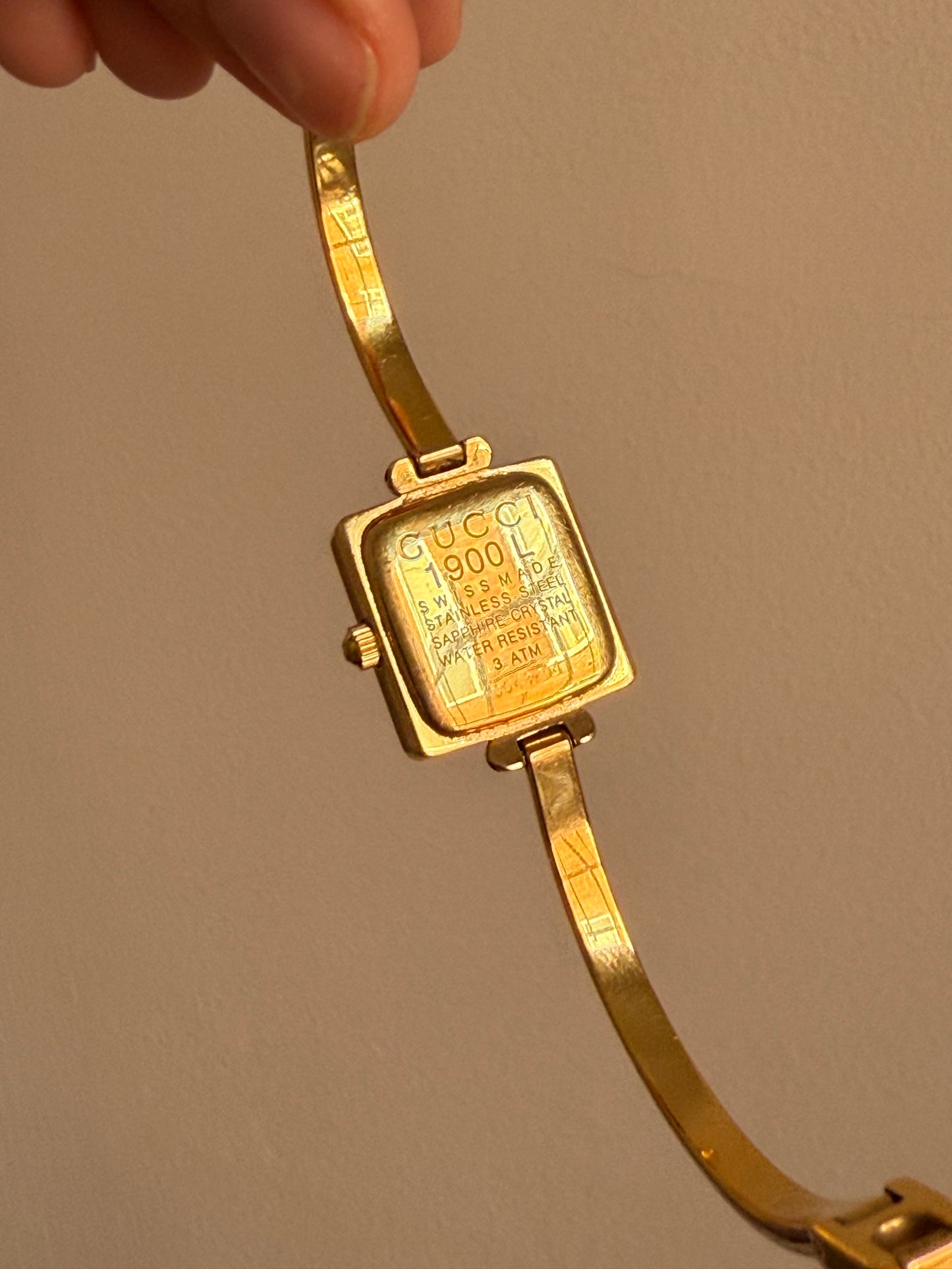 Gucci 1900L Gold Square Watch
