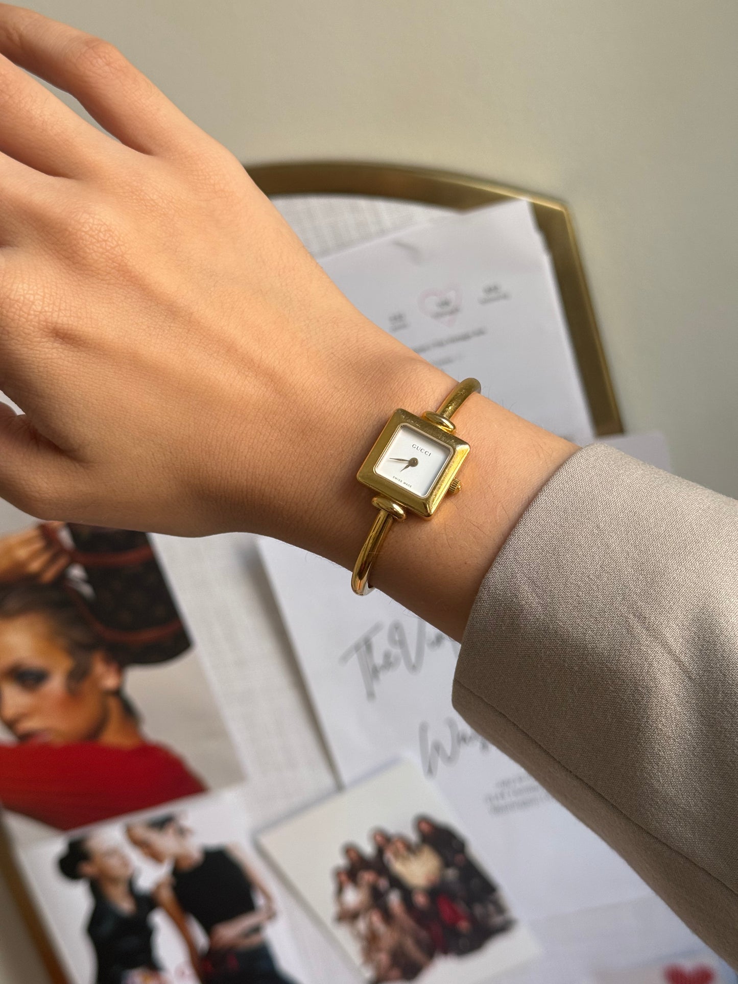 Gucci 1900L Gold Square Watch