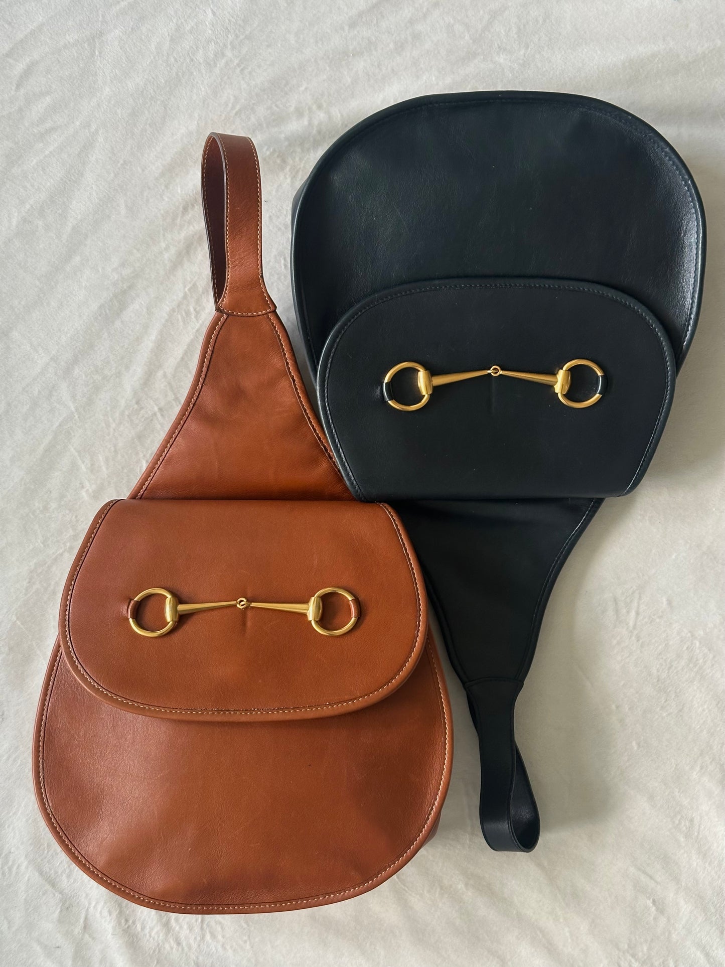 Gucci Horsebit Brown Leather Slingback Bag