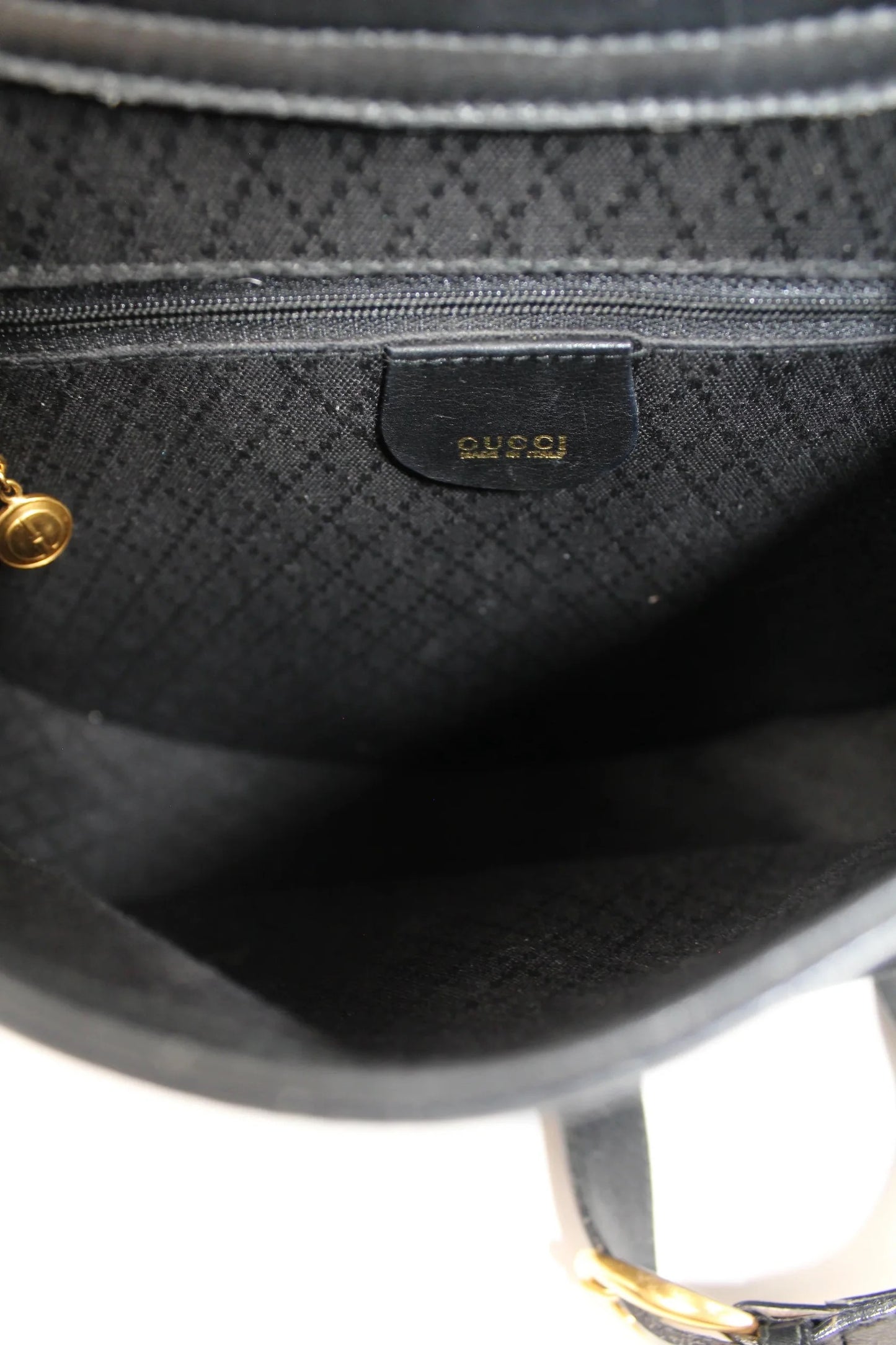 Gucci Horsebit Black Leather Slingback Bag