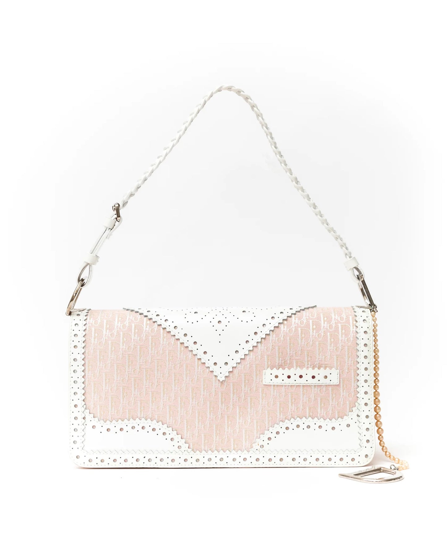 RARE Christian Dior Pearl Charm Monogram Shoulder Bag