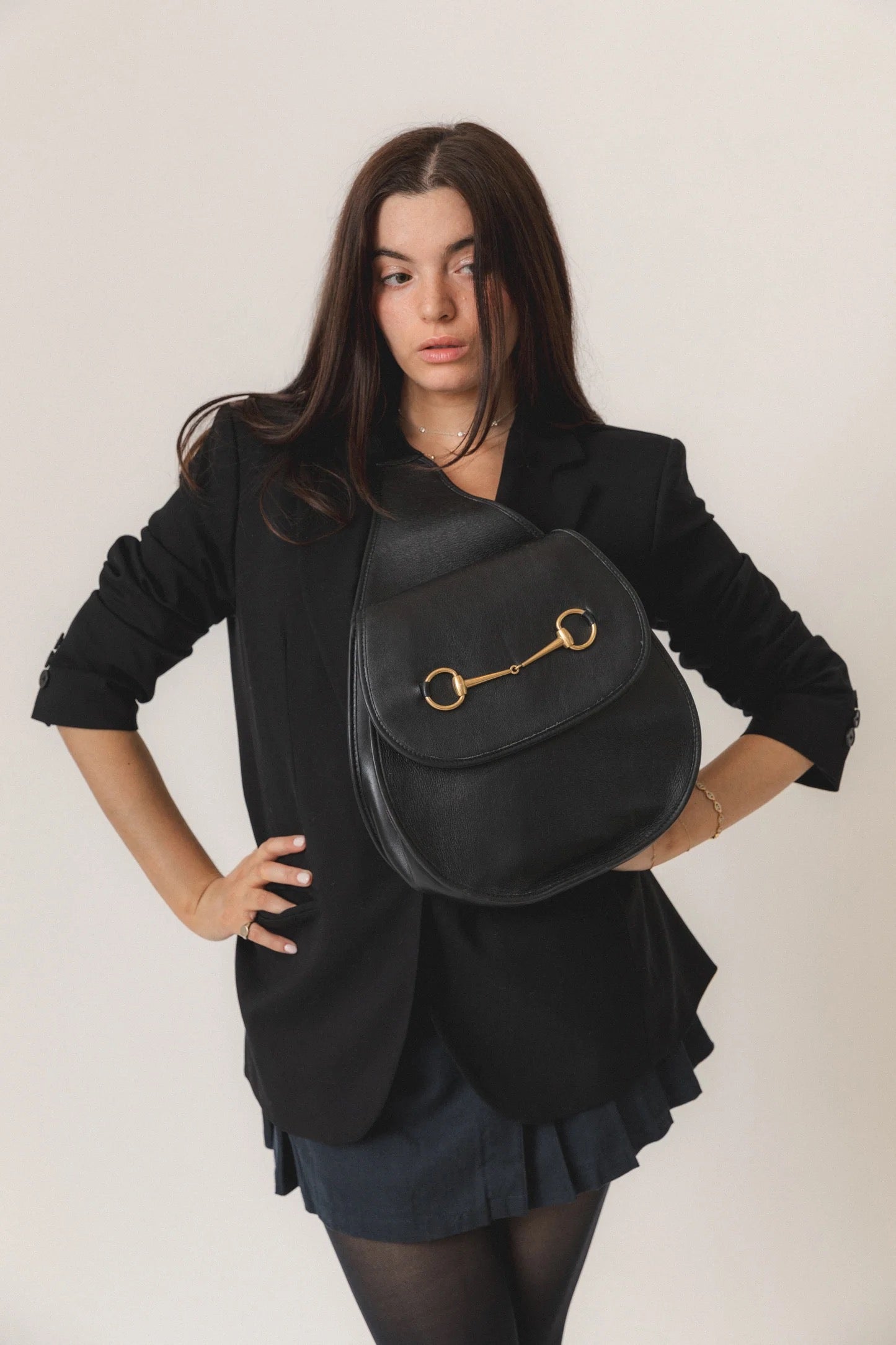 Gucci Horsebit Leather Slingback Bag