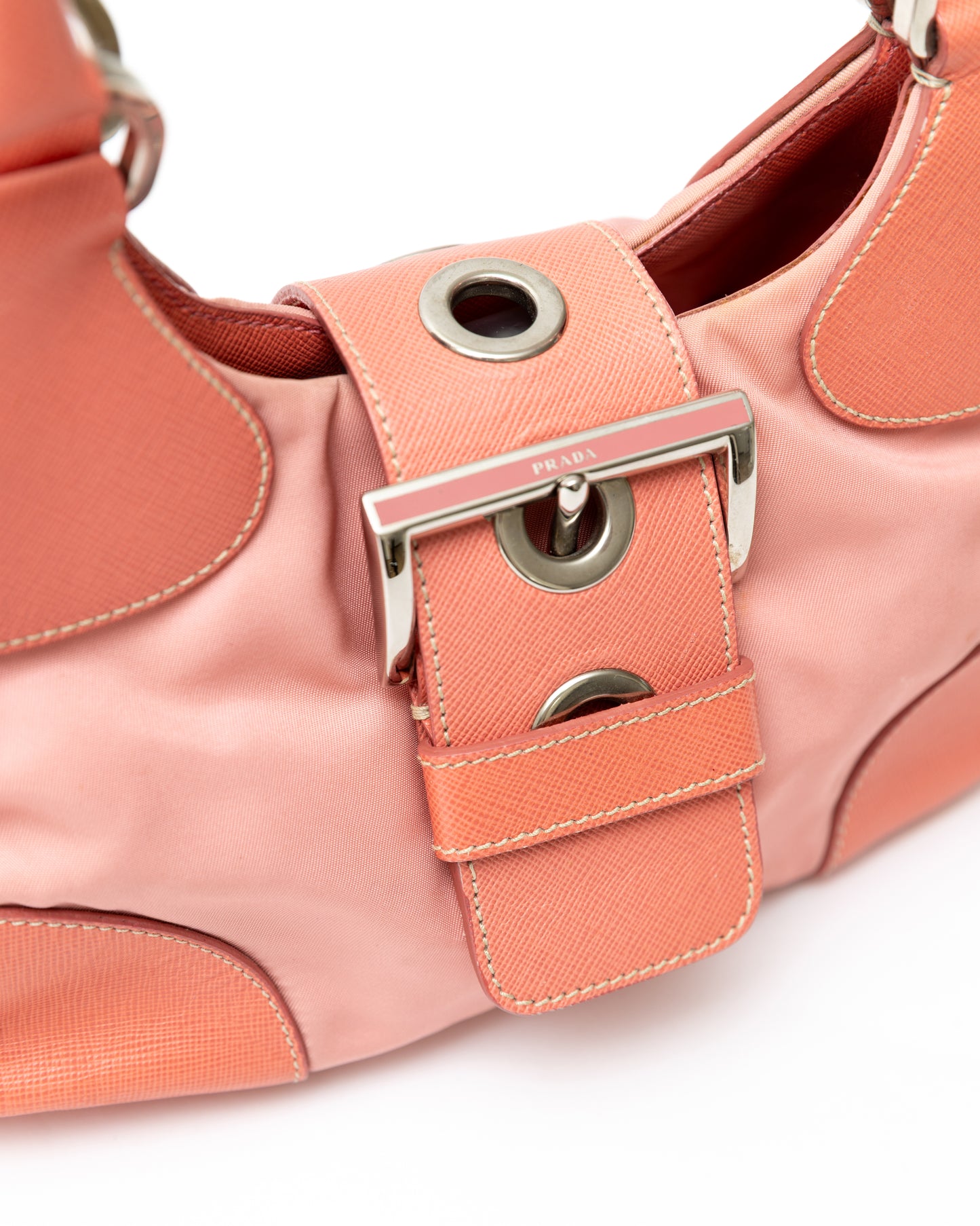 Prada Nylon Buckle Shoulder Bag