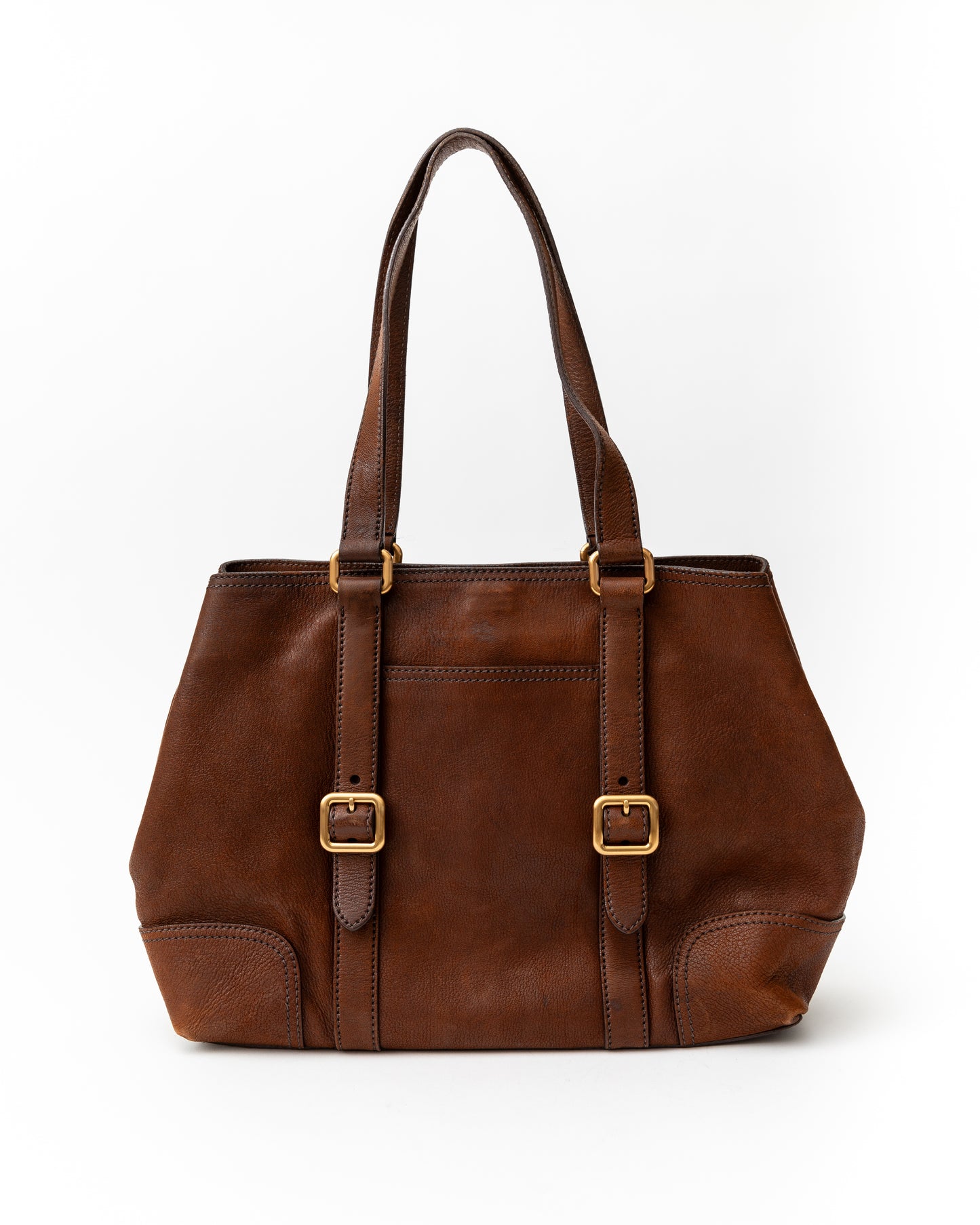 Prada Leather Brown Tote Bag