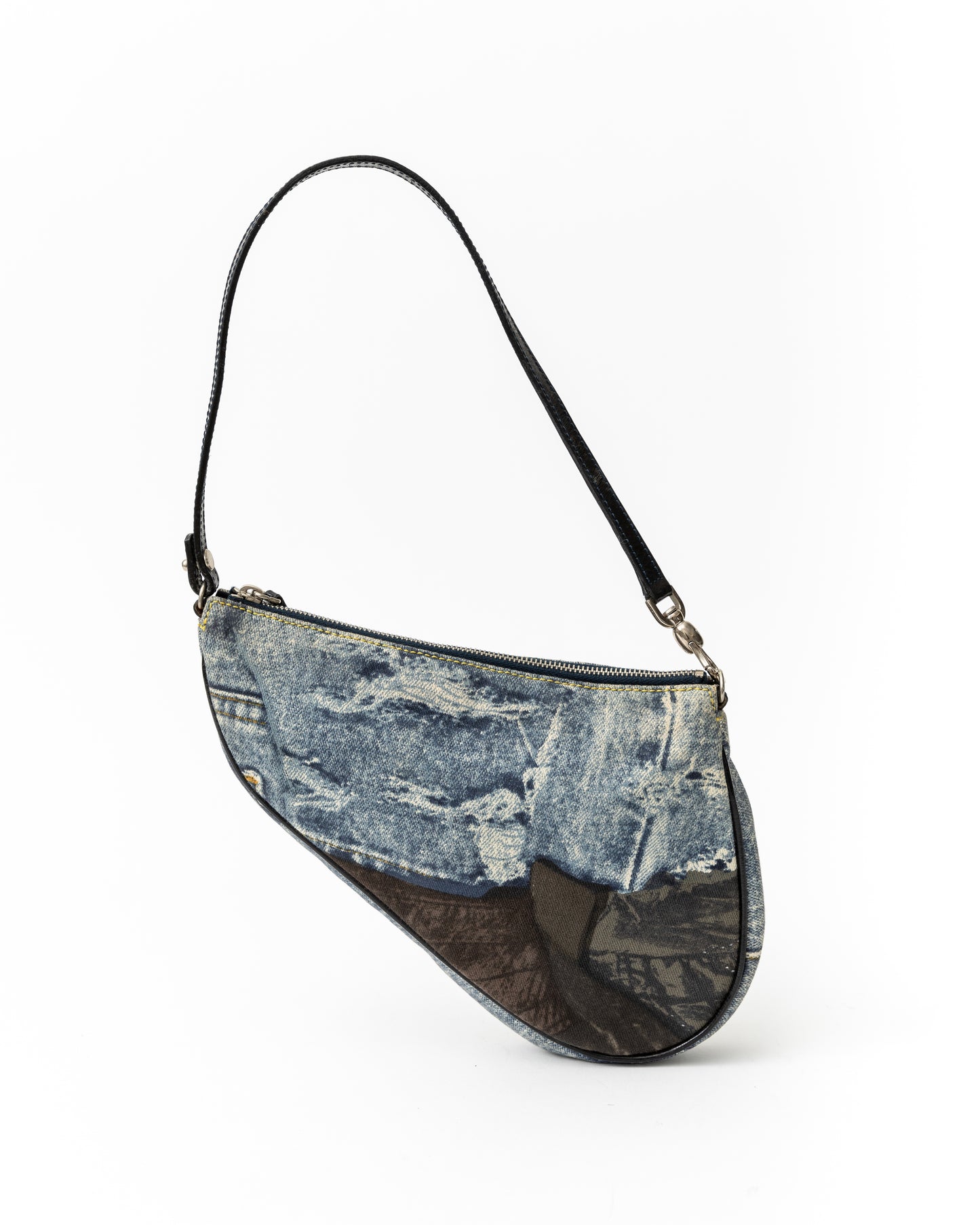 Christian Dior Patchwork Denim Saddle Bag