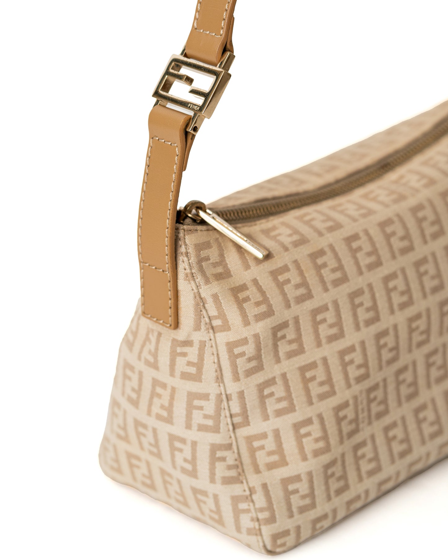 Fendi Zucchino Beige Shoulder Bag