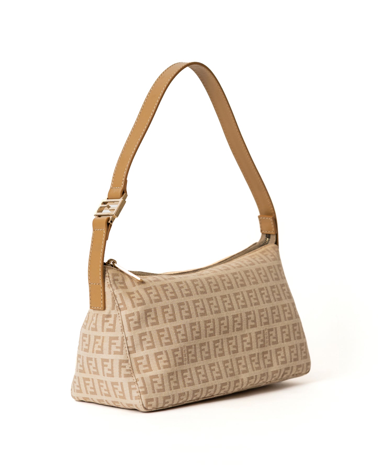 Fendi Zucchino Beige Shoulder Bag