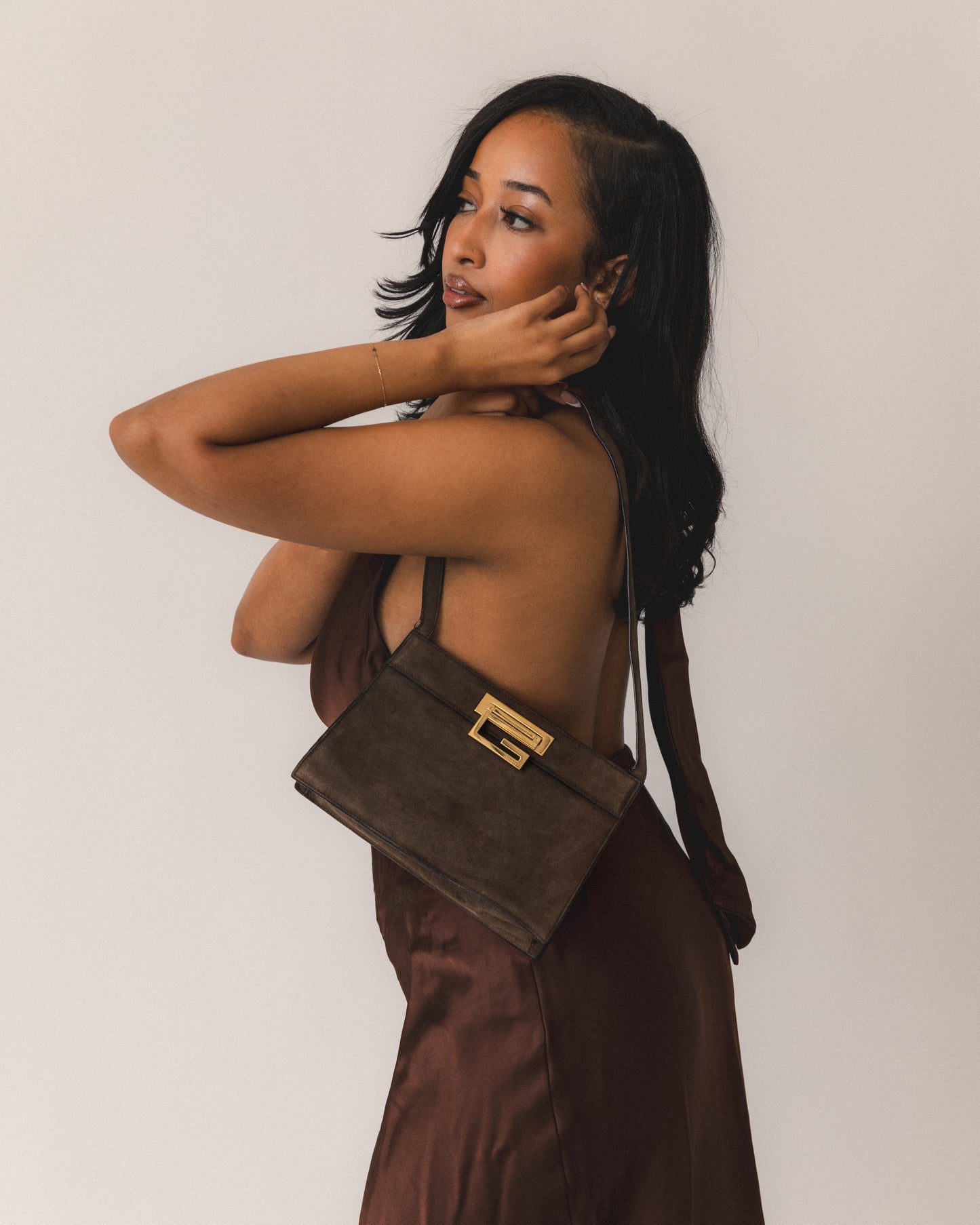 Gucci Brown Suede Shoulder Bag