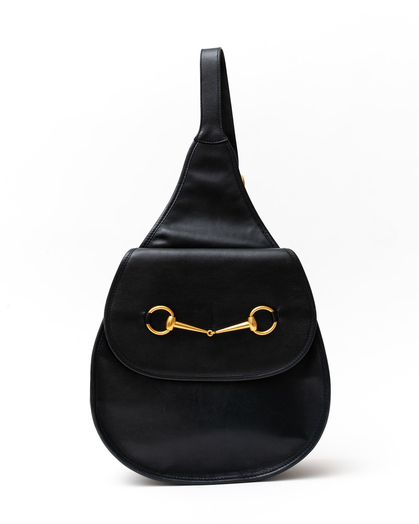 Gucci Horsebit Black Leather Slingback Bag