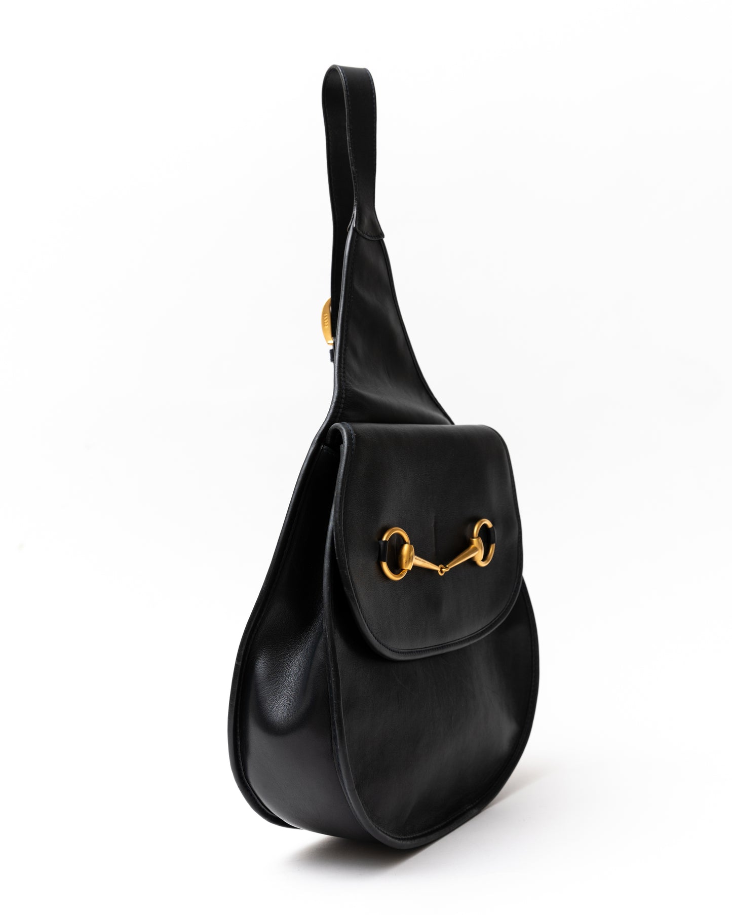 Gucci Horsebit Black Leather Slingback Bag