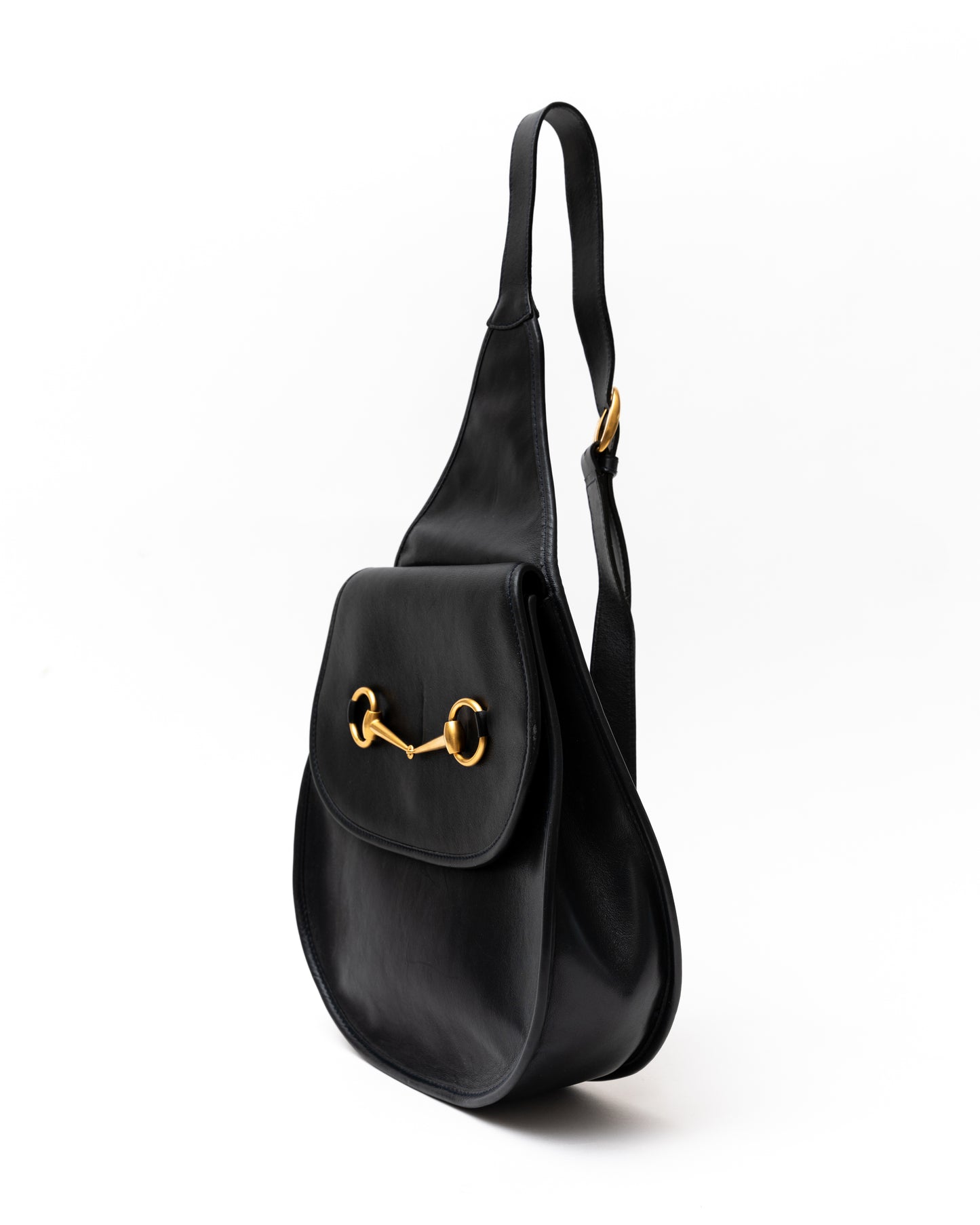 Gucci Horsebit Black Leather Slingback Bag