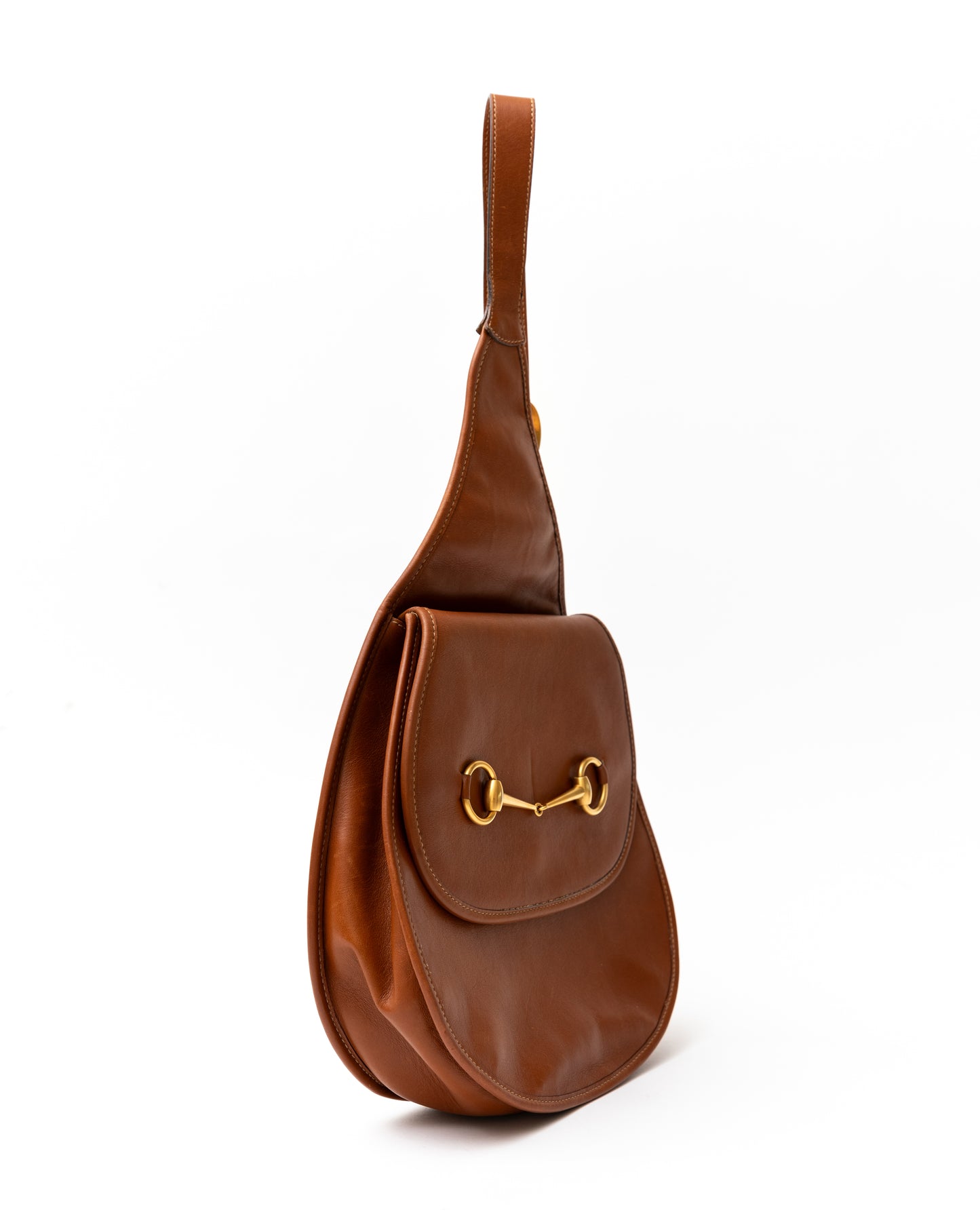Gucci Horsebit Brown Leather Slingback Bag