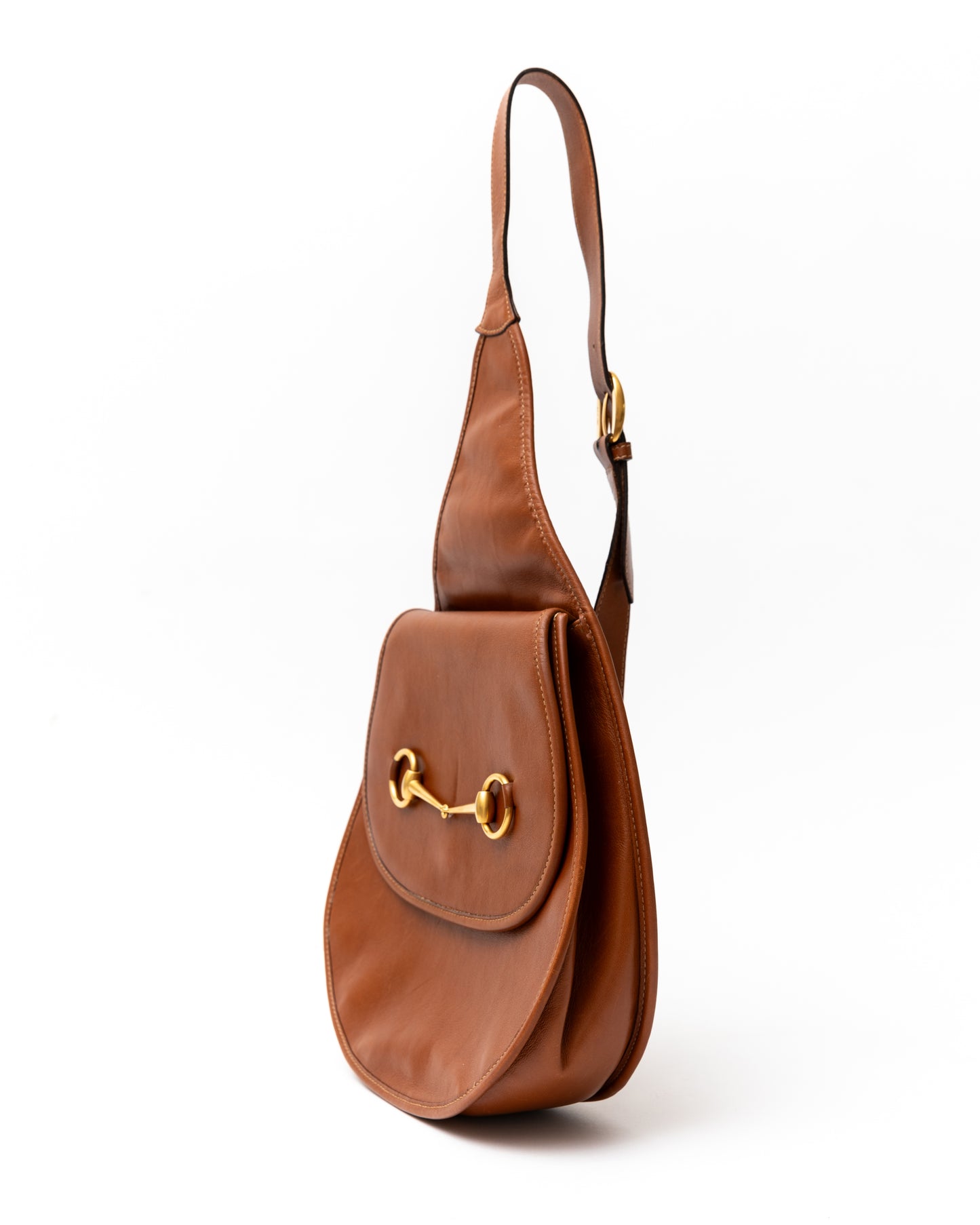 Gucci Horsebit Brown Leather Slingback Bag