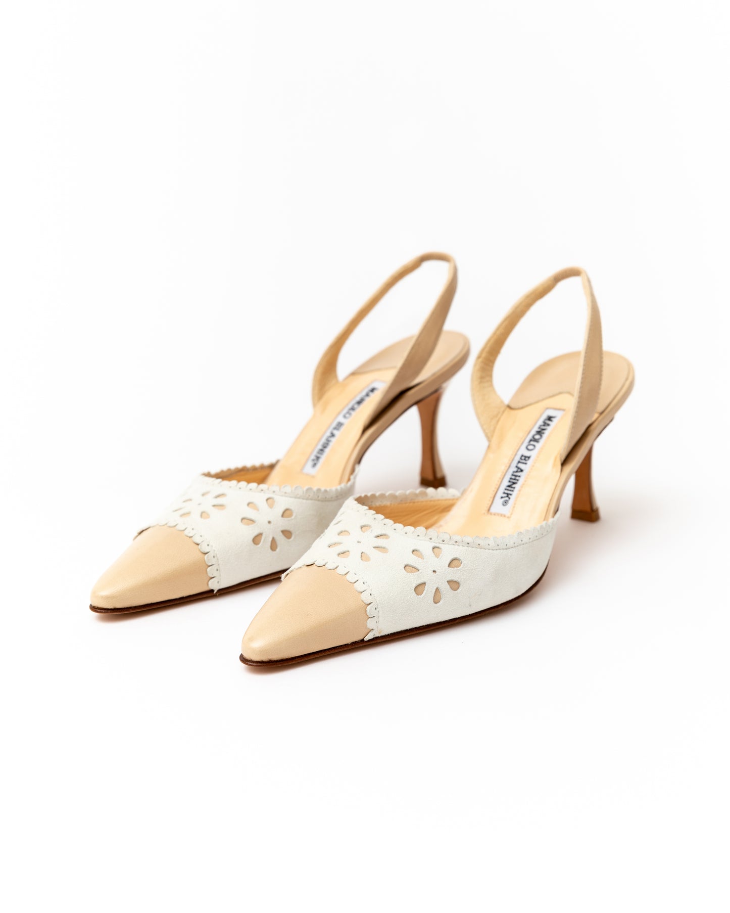 Manolo Blahnik Suede Slingback Heels (36)