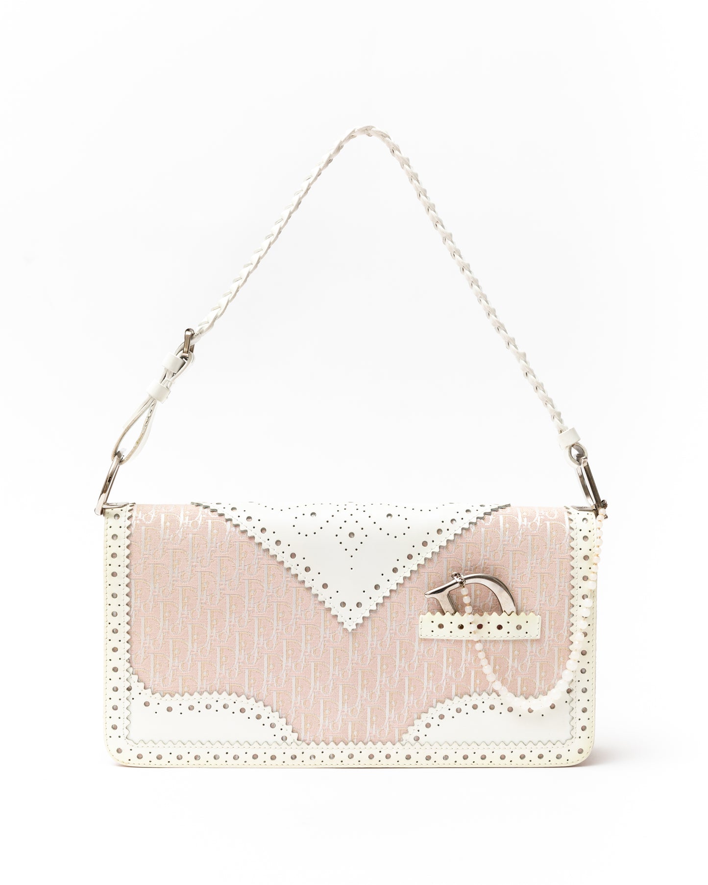 RARE Christian Dior Pearl Charm Monogram Shoulder Bag