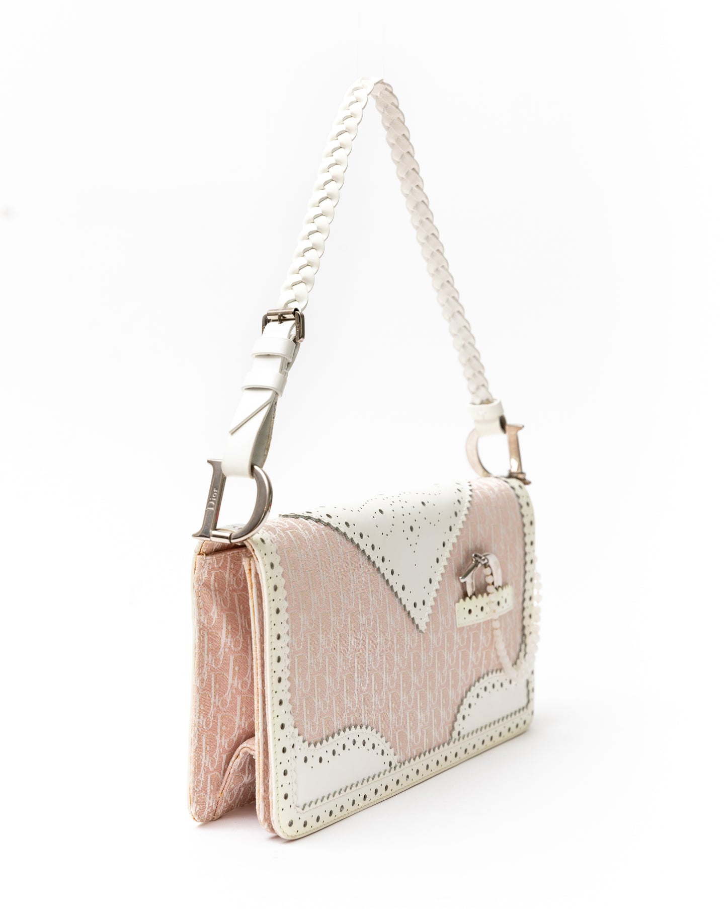 RARE Christian Dior Pearl Charm Monogram Shoulder Bag