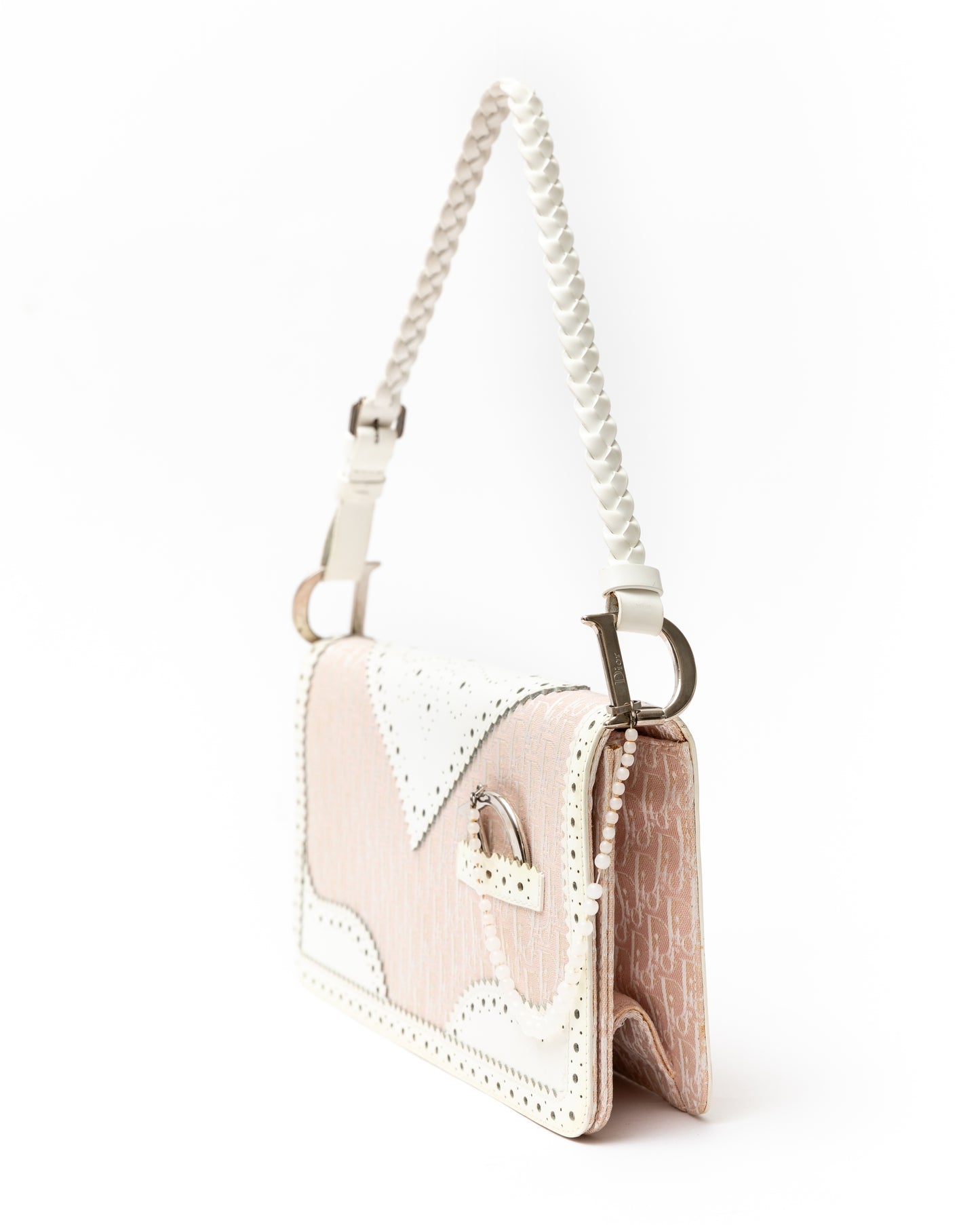RARE Christian Dior Pearl Charm Monogram Shoulder Bag