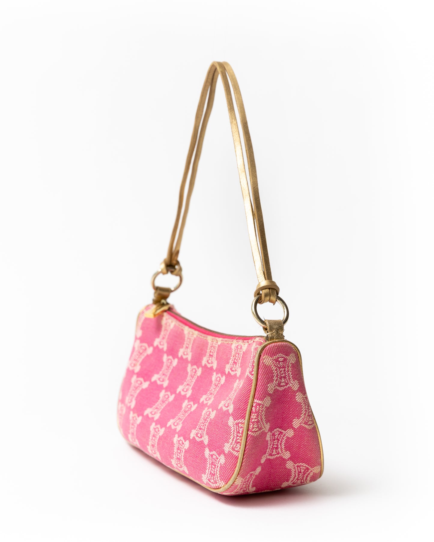 Celine Paris Madacam Canvas Shoulder Bag in Pink