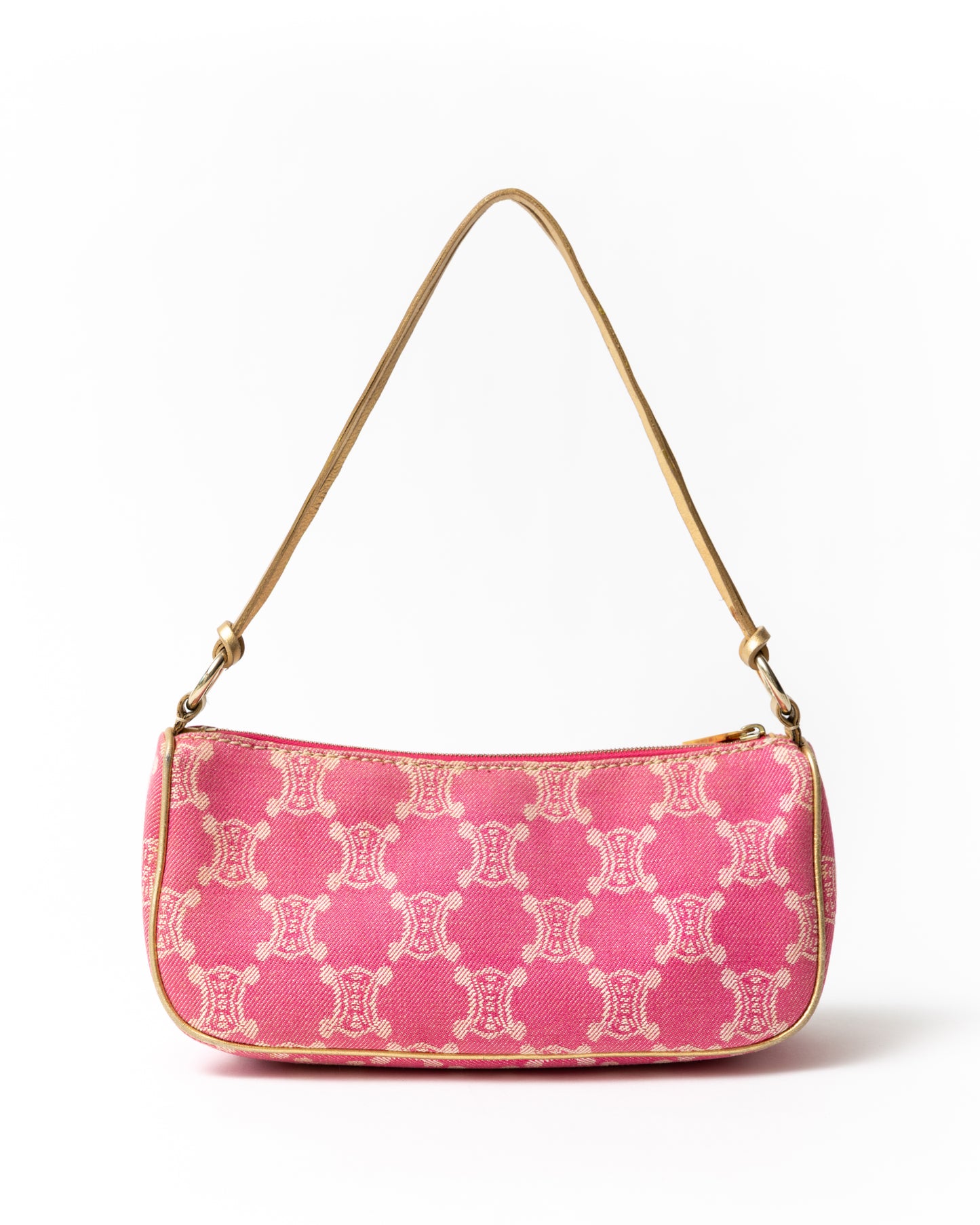Celine Paris Madacam Canvas Shoulder Bag in Pink