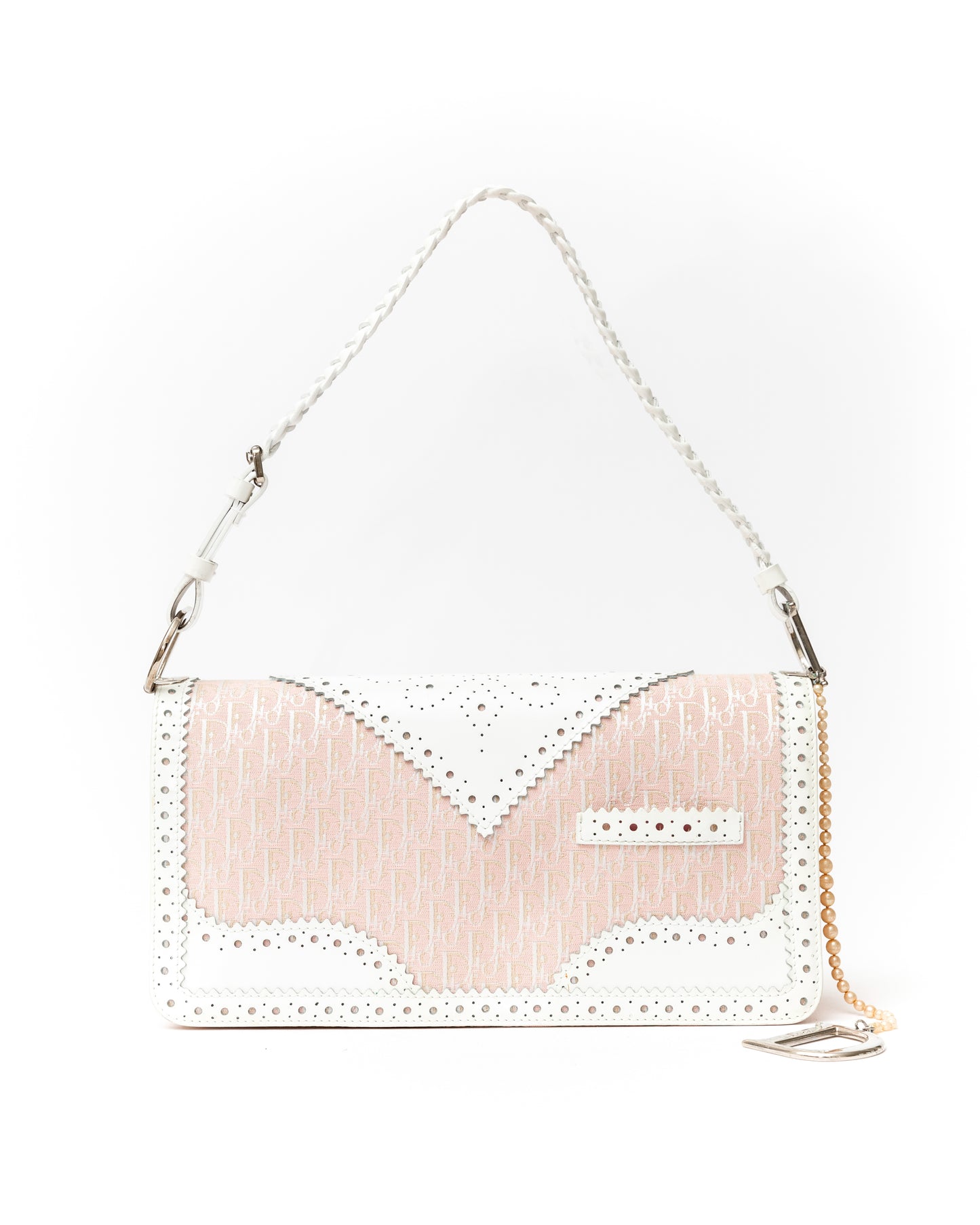 RARE Christian Dior Pink Monogram Pearl Shoulder Bag