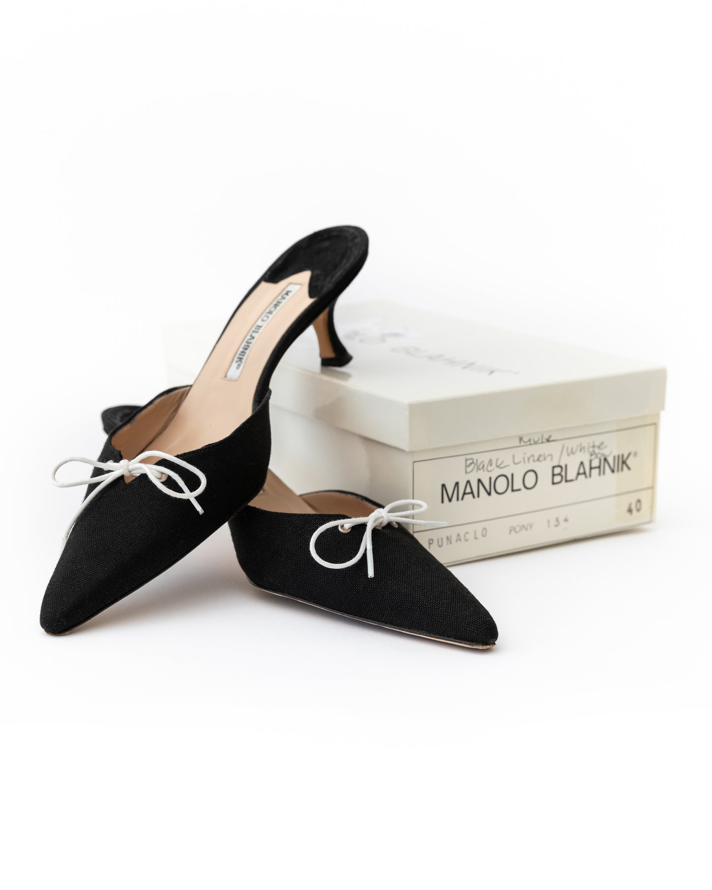 Manolo Blahnik Denim Mules (40)