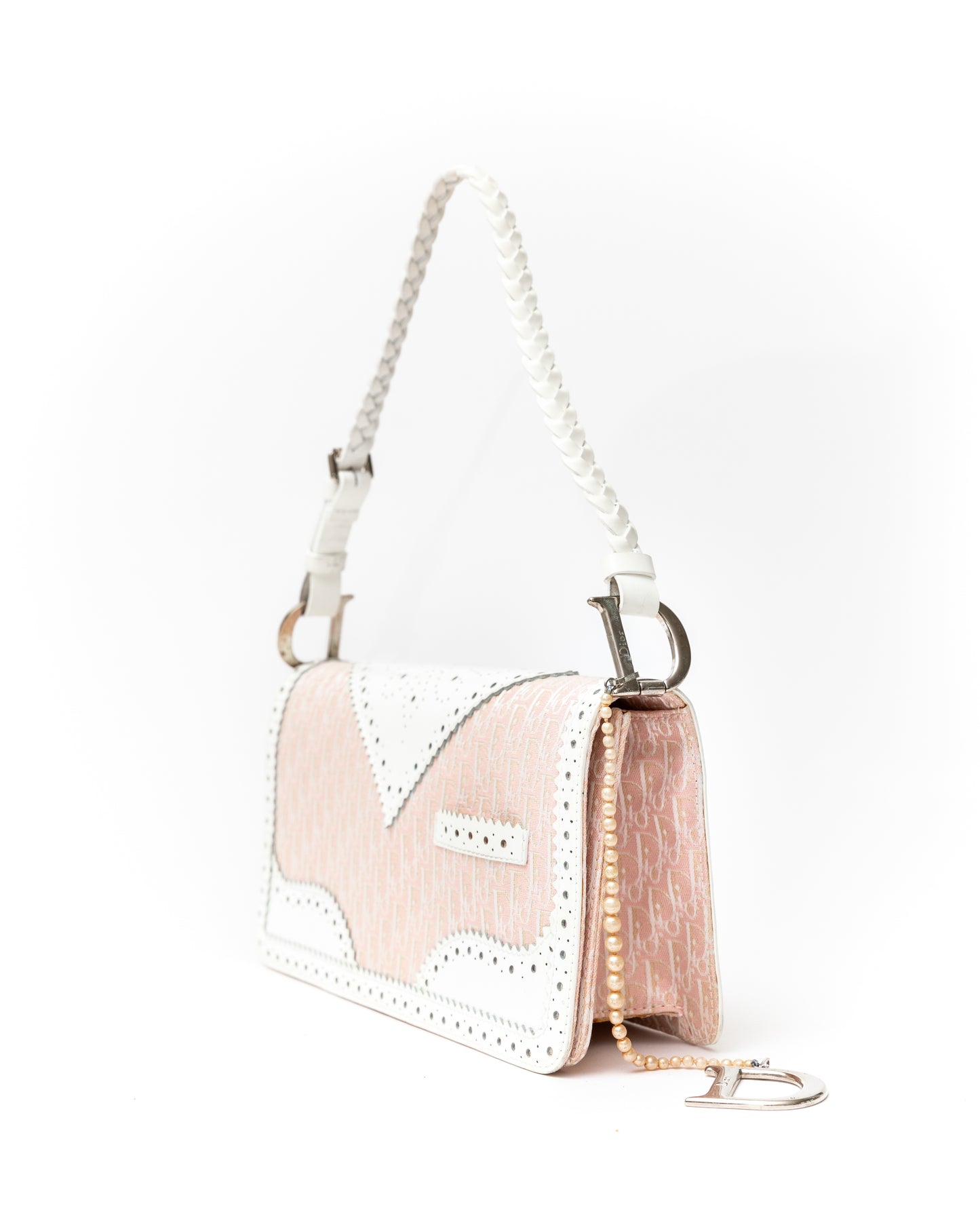 RARE Christian Dior Pink Monogram Pearl Shoulder Bag