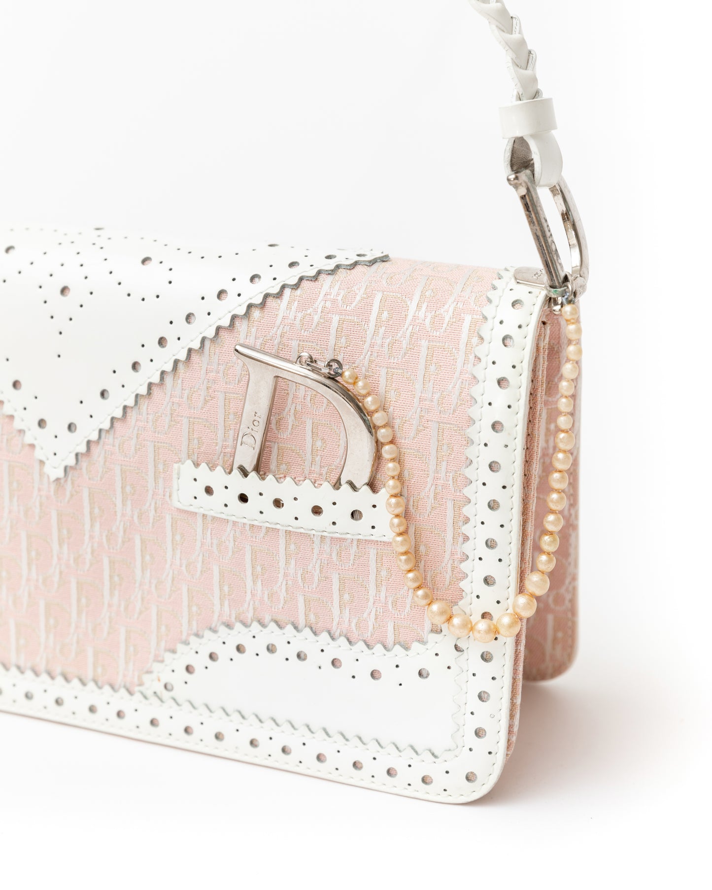 RARE Christian Dior Pink Monogram Pearl Shoulder Bag