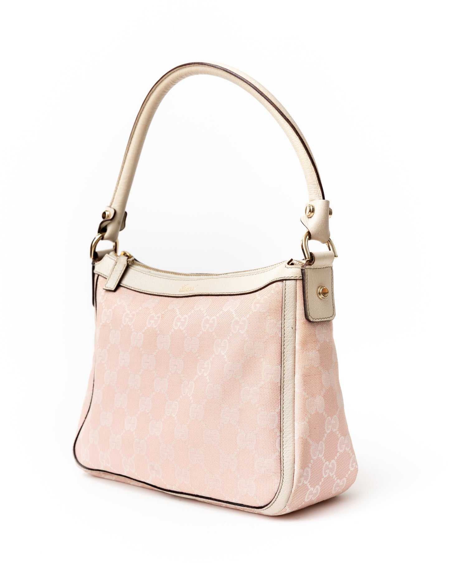 Gucci GG Canvas Pink Hobo Handbag