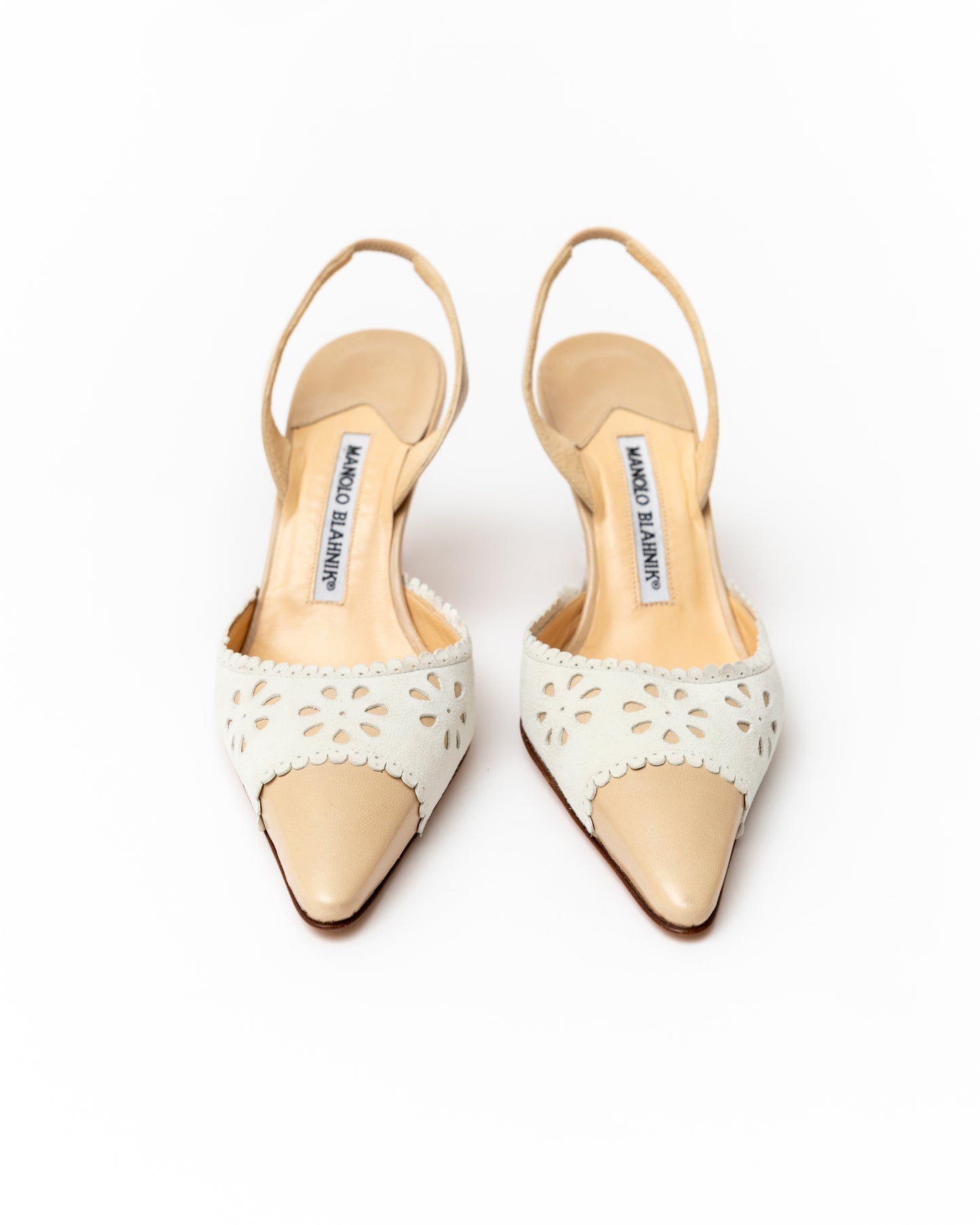 Manolo Blahnik Suede Slingback Heels (36)