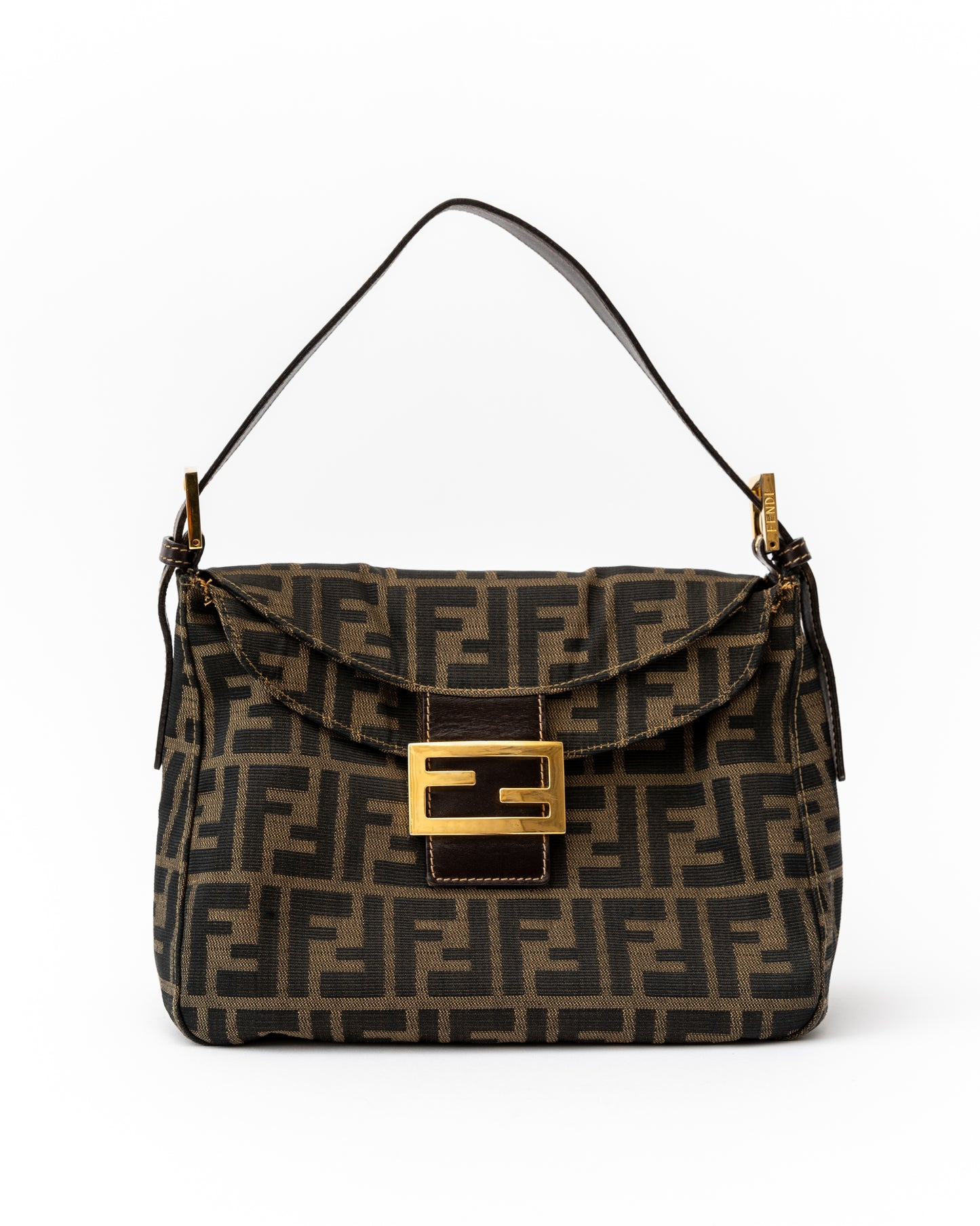 Fendi Zucca Double Flap Baguette GHW