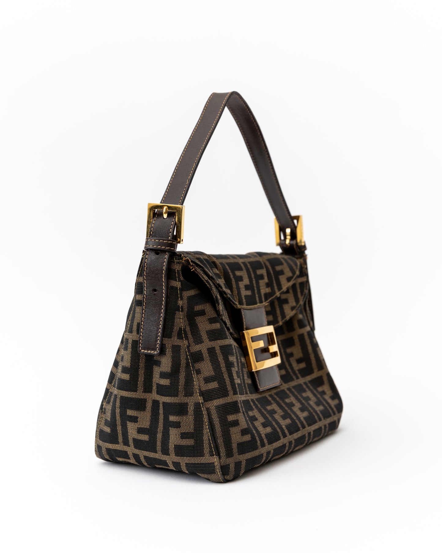 Fendi Zucca Double Flap Baguette GHW