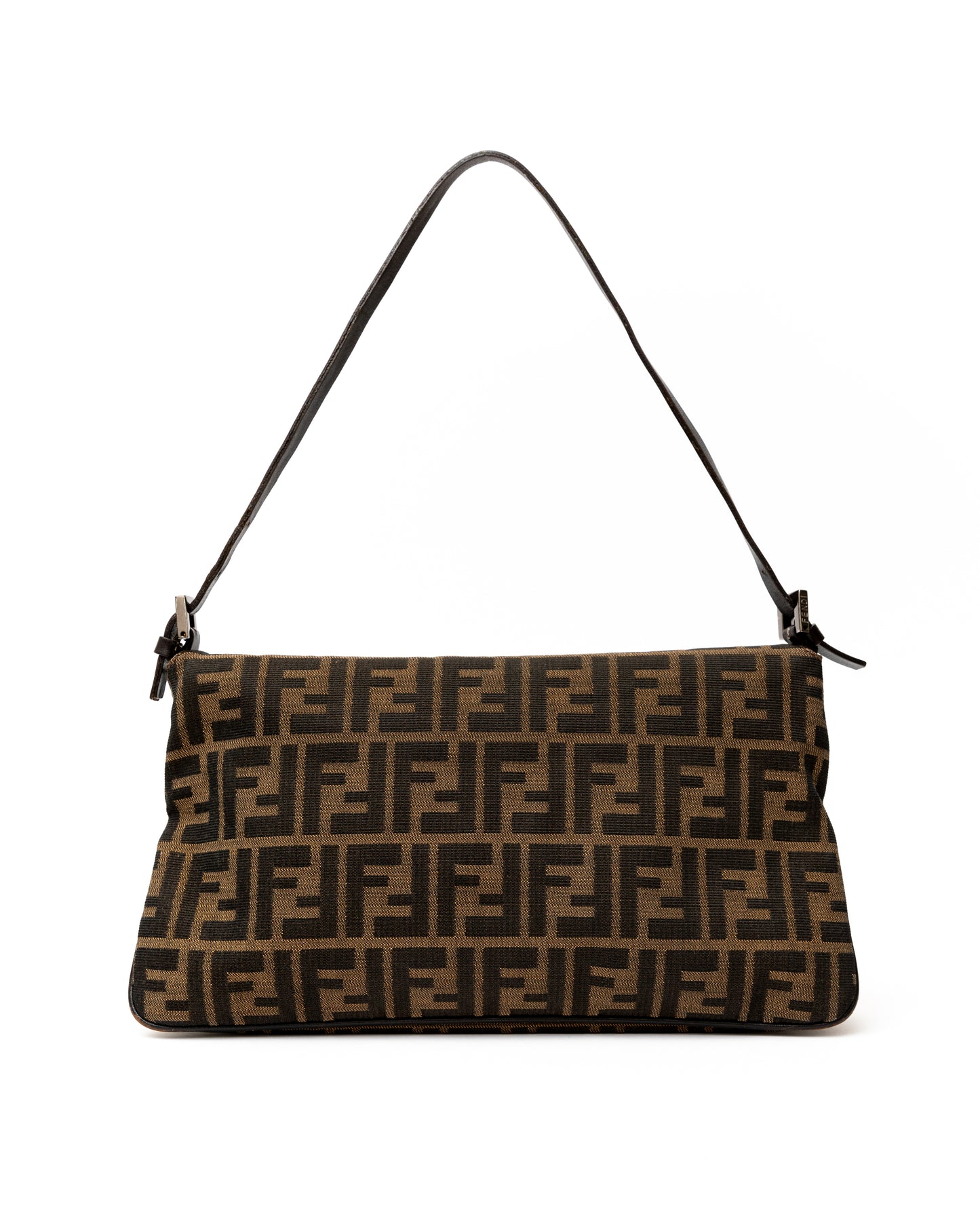 Fendi Zucca Double Flap Flat Baguette