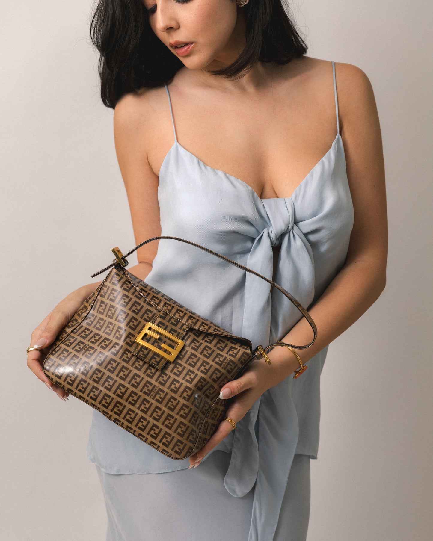 Fendi Zucchino Mama Flap Baguette GHW