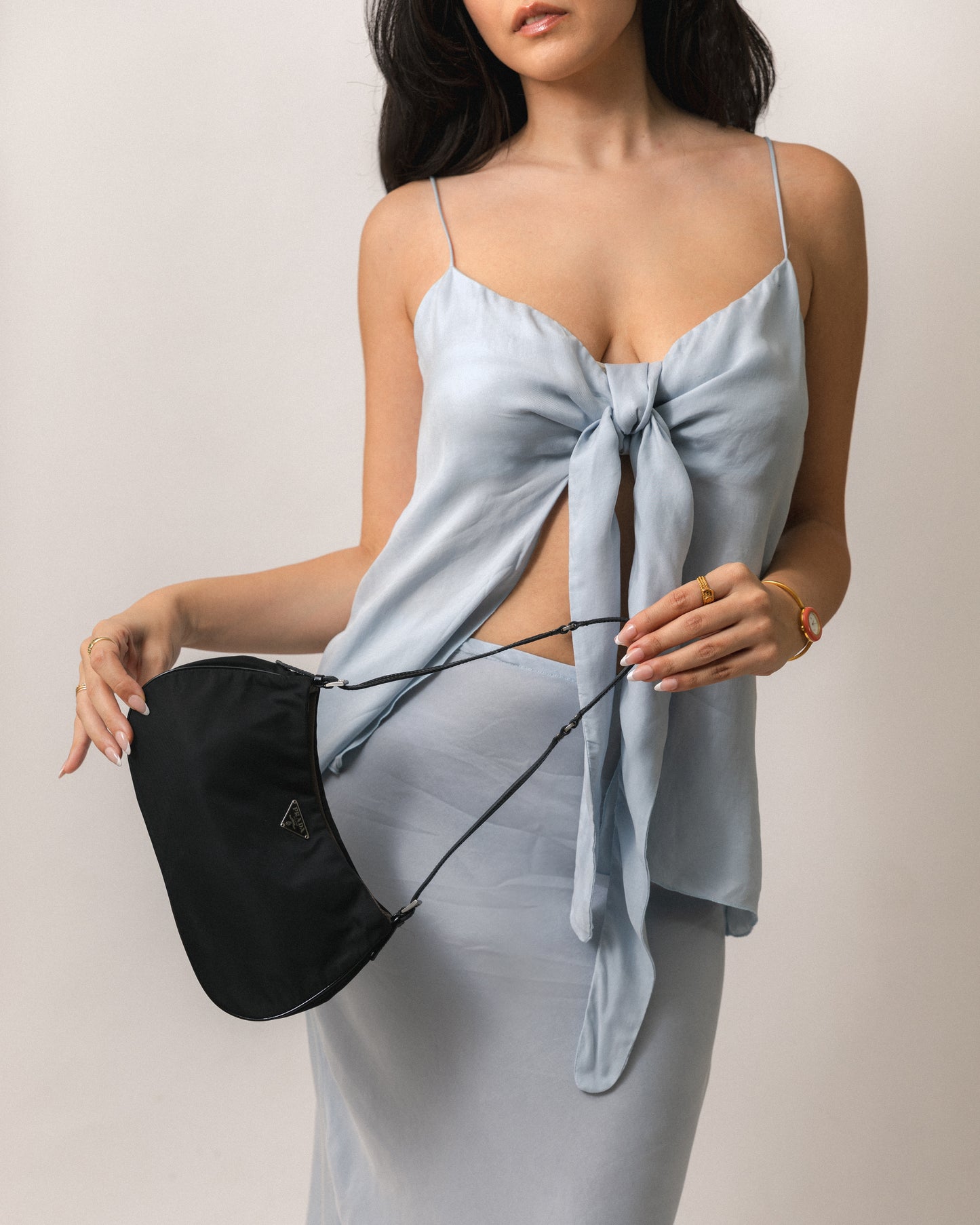 Prada Nylon Cleo Shoulder Bag