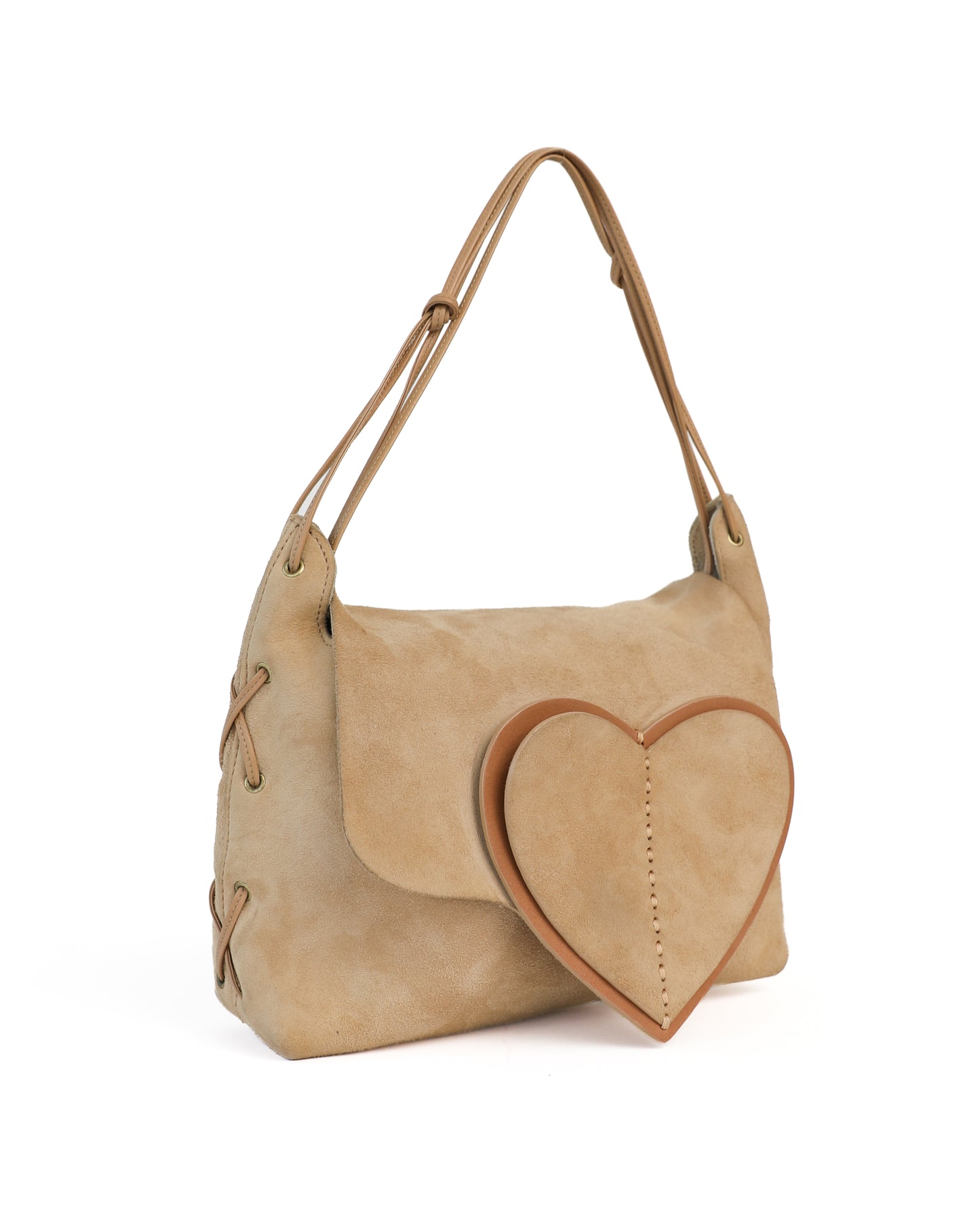 Gucci Beige Suede Heart Bag