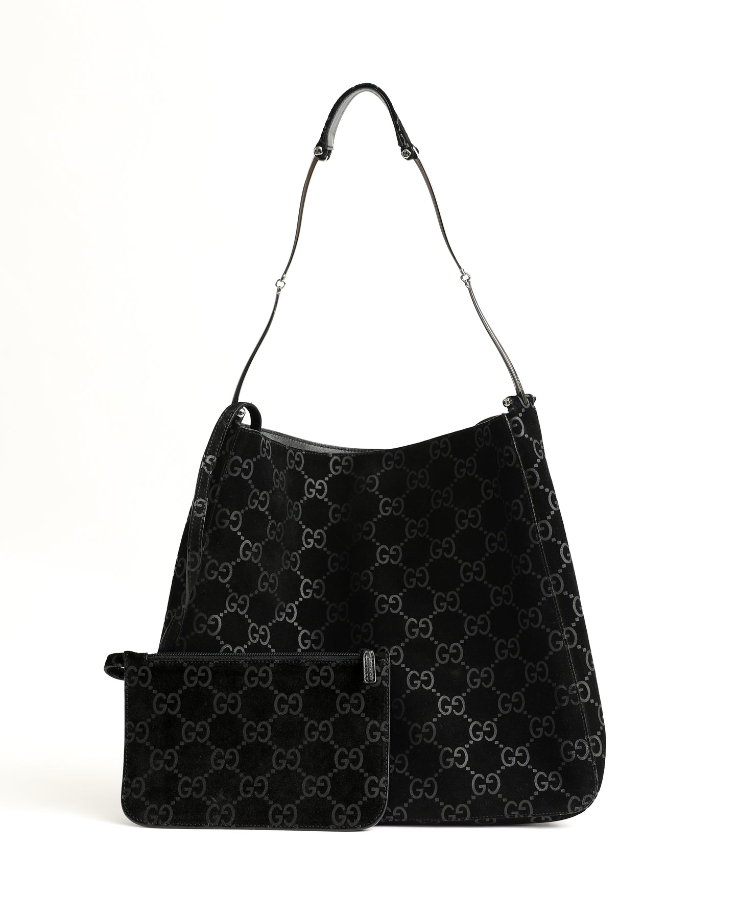 RARE Gucci Tom Ford Slim Horsebit Black Suede Hobo Bag