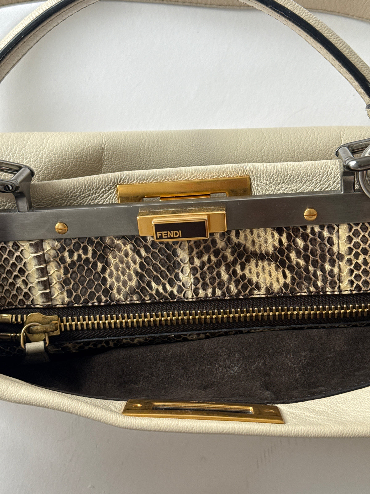 Fendi White Peekaboo Bag