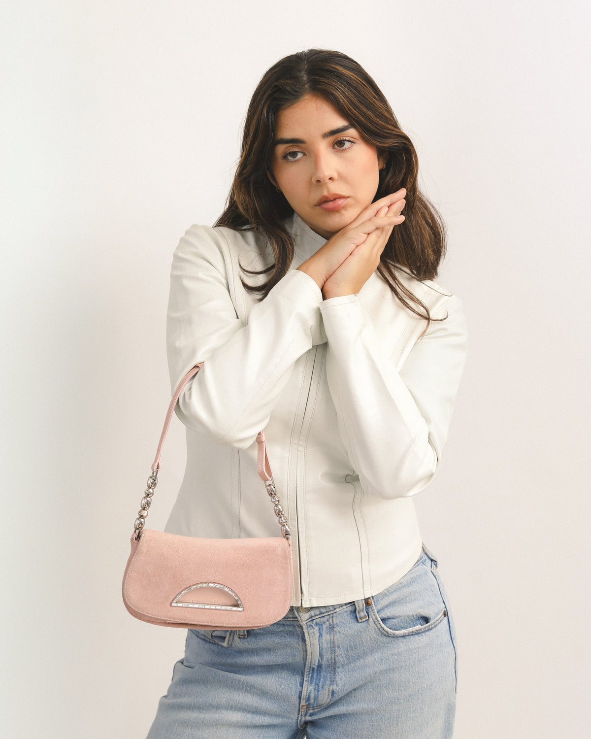 Christian Dior Malice Pink Suede Shoulder Bag