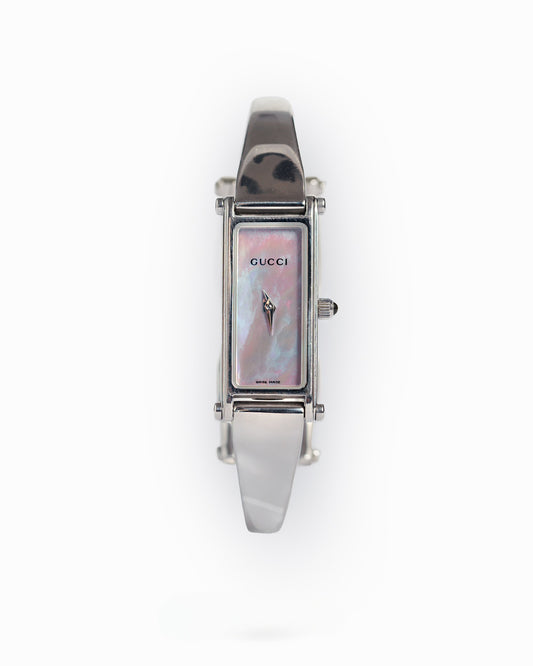 Gucci Silver 1500 Horsebit Pearl Watch